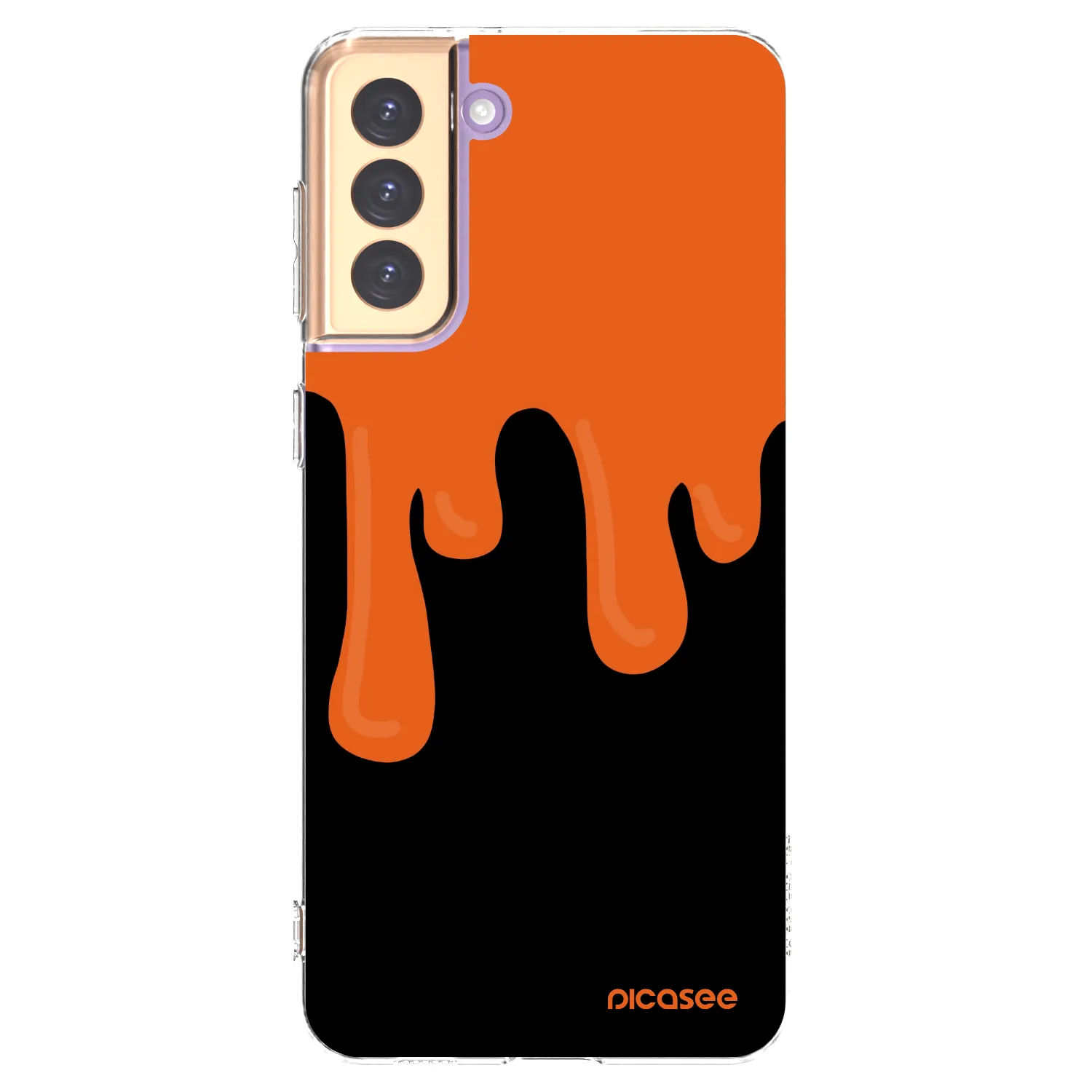 Picasee silikónový prehľadný obal pre Samsung Galaxy S21+ 5G G996F - Orange spooky
