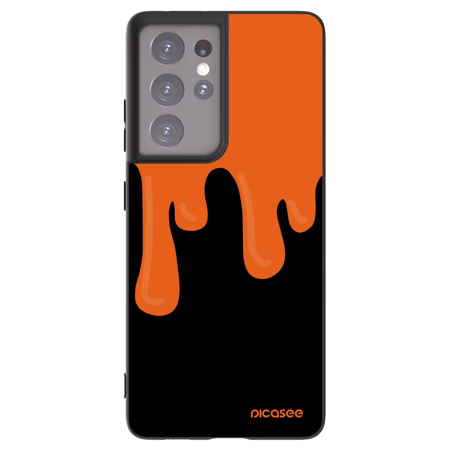 Picasee silikónový čierny obal pre Samsung Galaxy S21 Ultra 5G G998B - Orange spooky