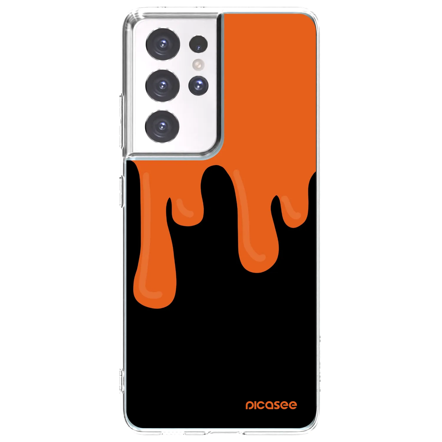 Picasee silikónový prehľadný obal pre Samsung Galaxy S21 Ultra 5G G998B - Orange spooky