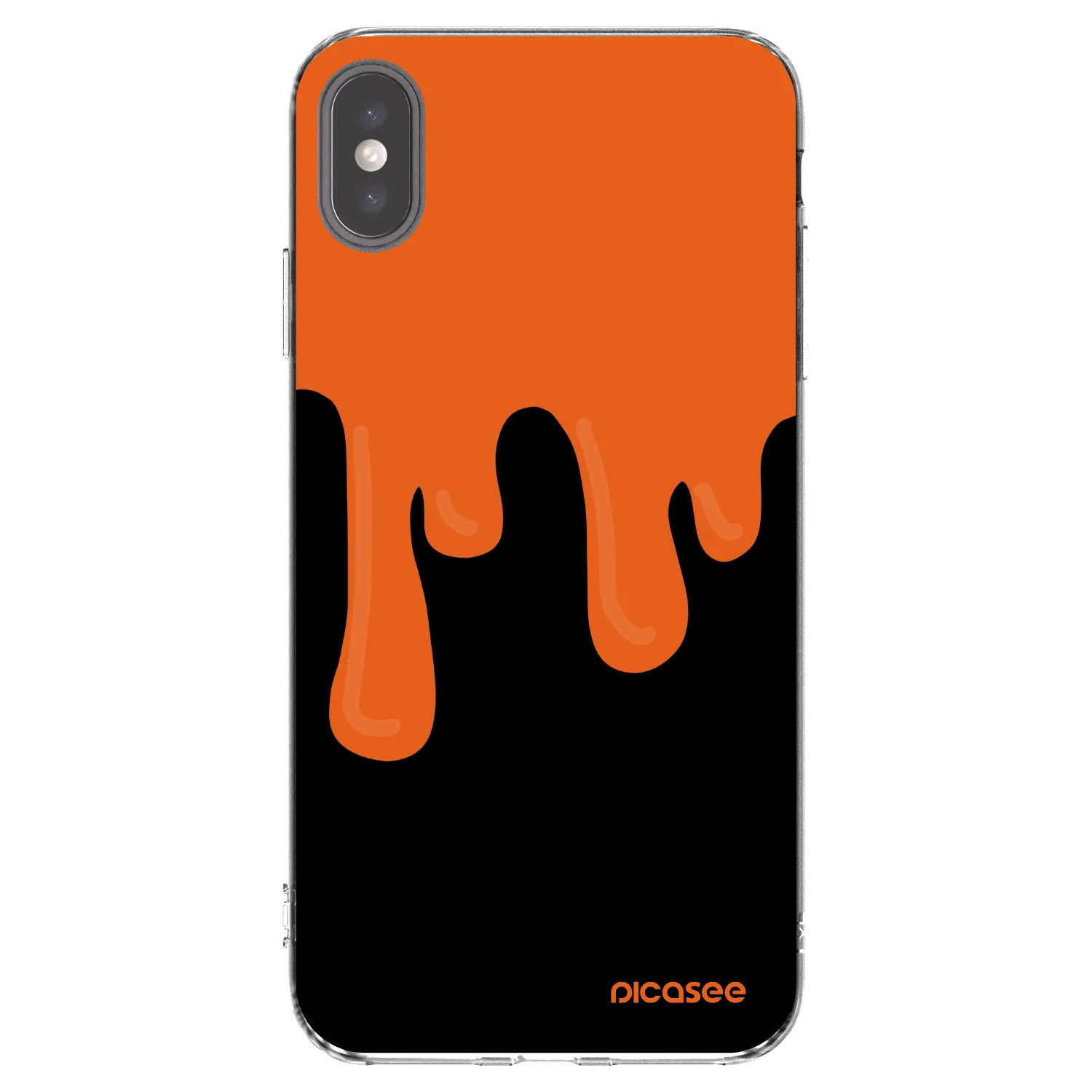 Picasee silikónový prehľadný obal pre Apple iPhone XS Max - Orange spooky