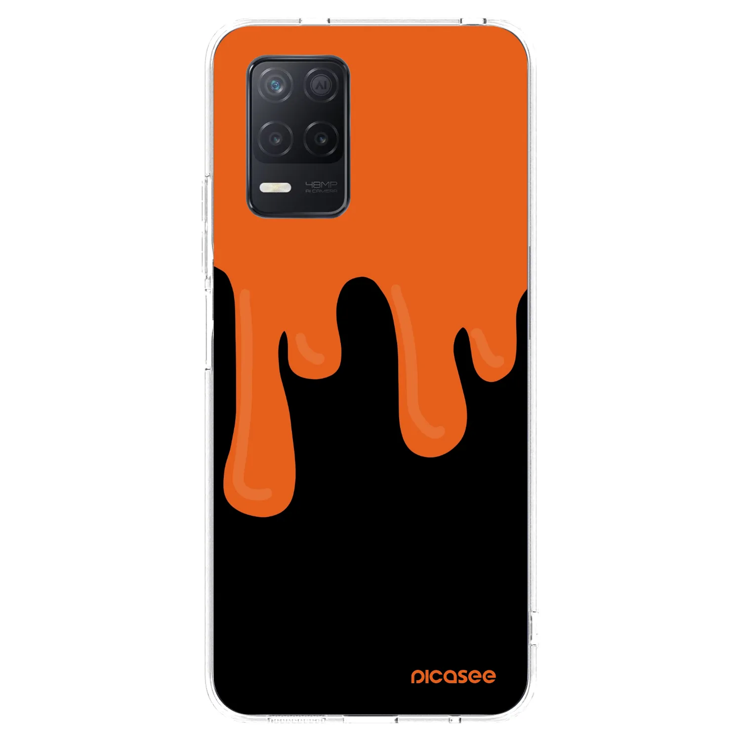 Picasee silikónový prehľadný obal pre Realme 8 5G - Orange spooky