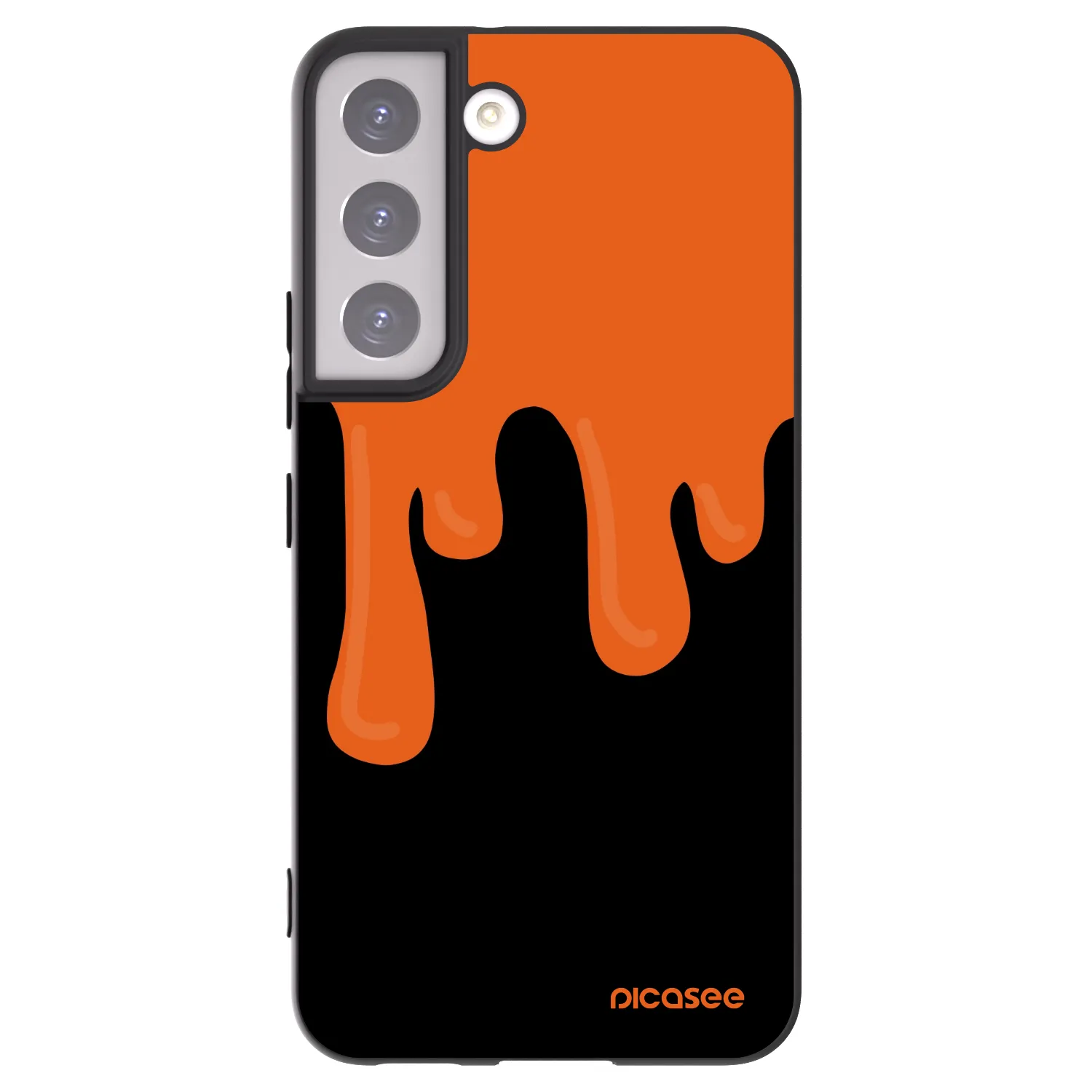 Picasee silikónový čierny obal pre Samsung Galaxy S22 5G - Orange spooky