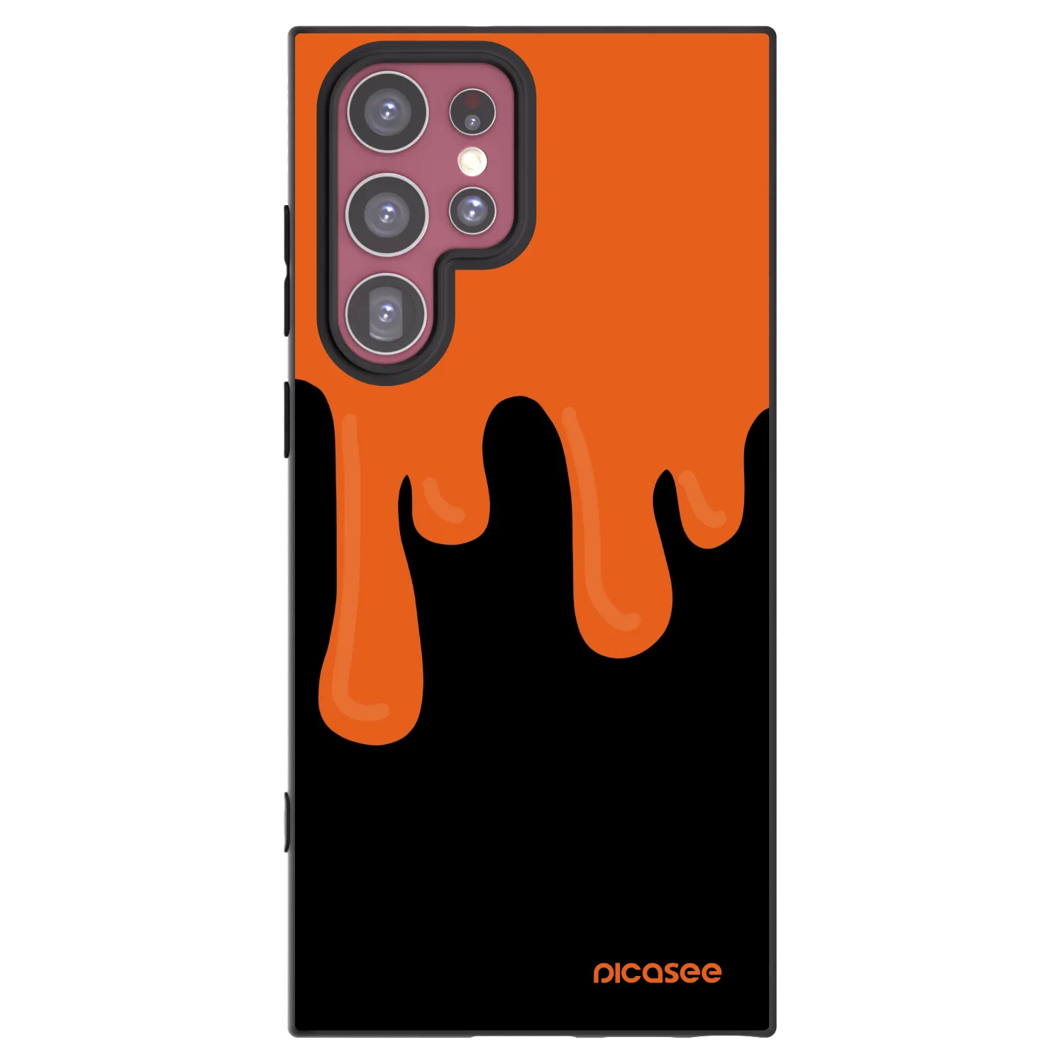 Picasee silikónový čierny obal pre Samsung Galaxy S22 Ultra 5G - Orange spooky