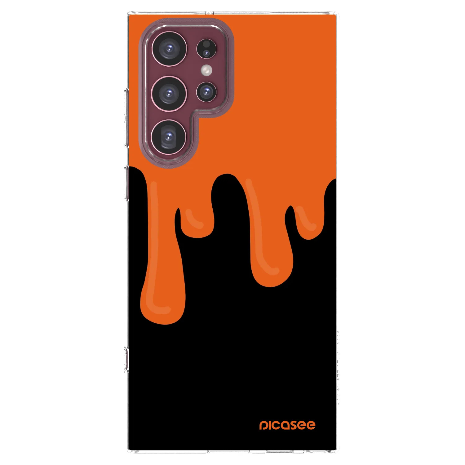 Picasee silikónový prehľadný obal pre Samsung Galaxy S22 Ultra 5G - Orange spooky
