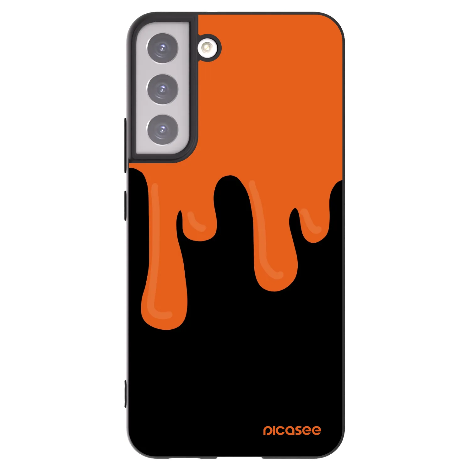 Picasee silikónový čierny obal pre Samsung Galaxy S22+ 5G - Orange spooky