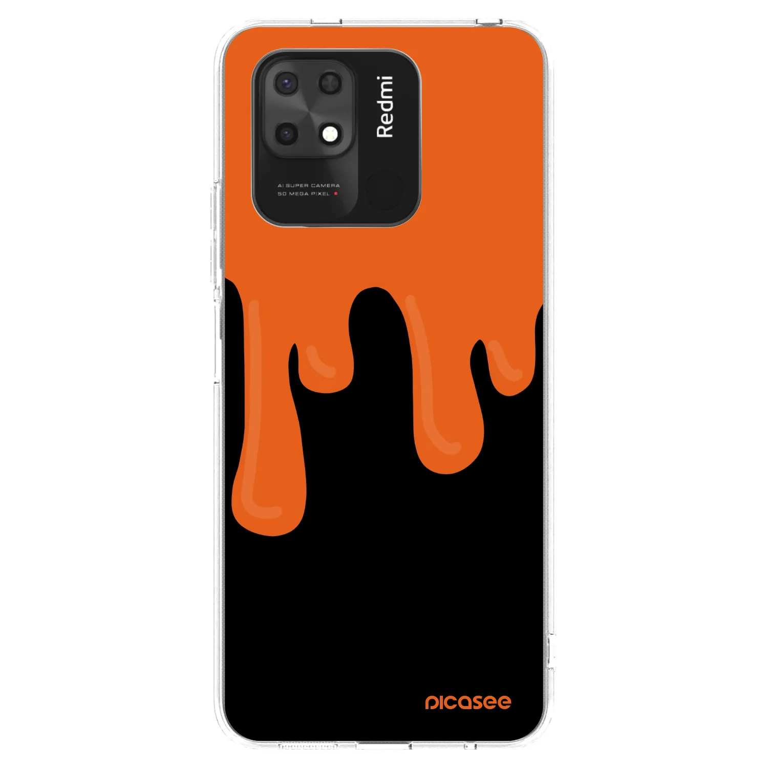 Picasee silikónový prehľadný obal pre Xiaomi Redmi 10C - Orange spooky