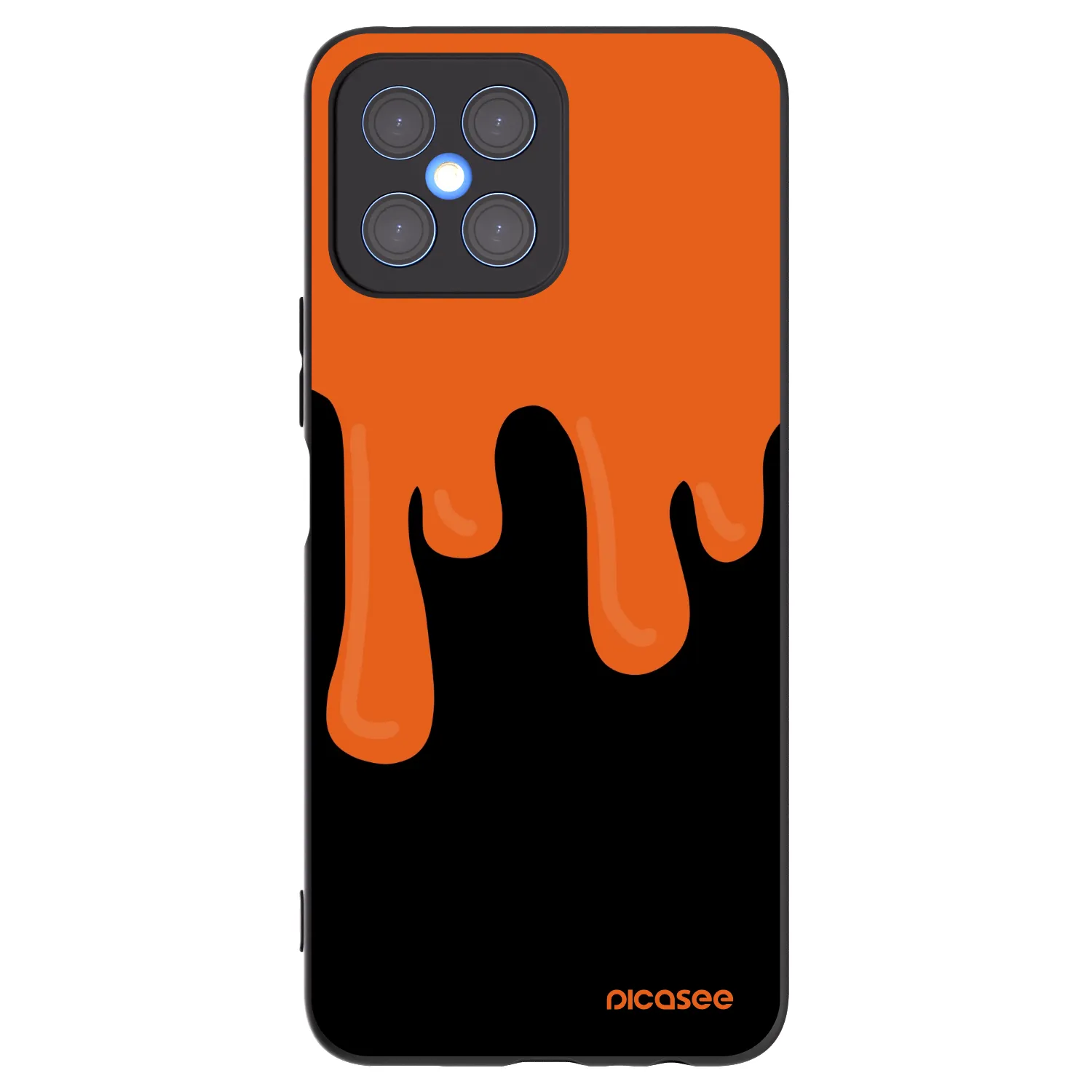 Picasee silikónový čierny obal pre Honor X8 4G - Orange spooky