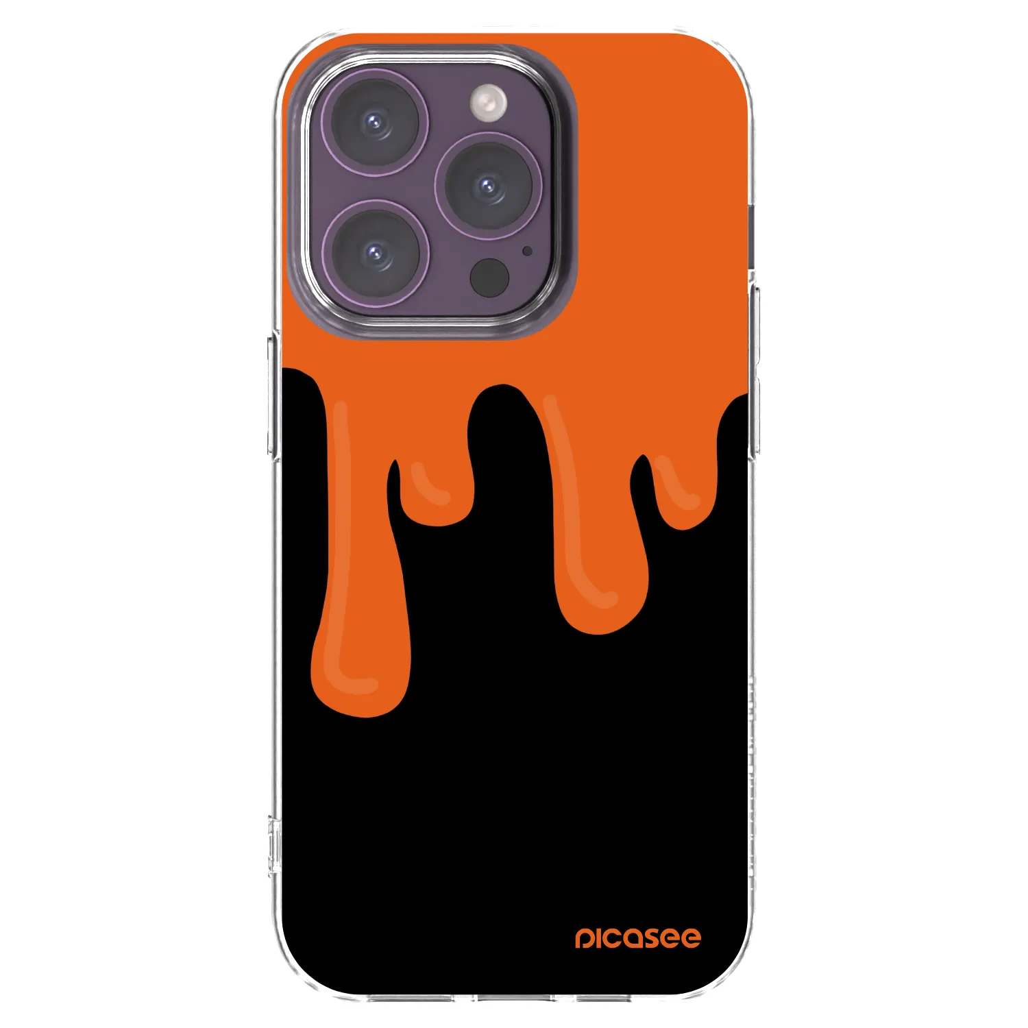 Picasee silikónový prehľadný obal pre Apple iPhone 14 Pro - Orange spooky