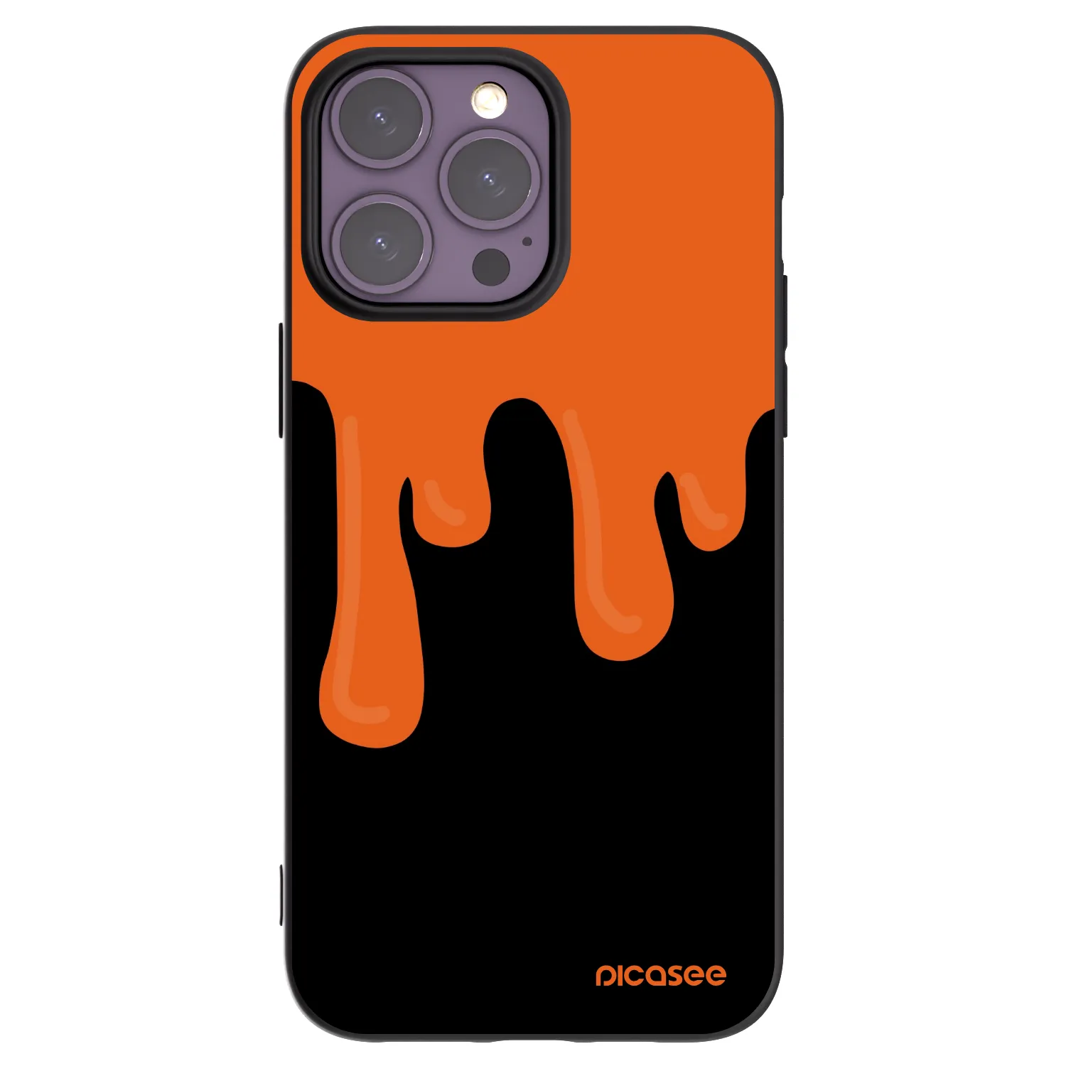 Picasee silikónový čierny obal pre Apple iPhone 14 Pro Max - Orange spooky