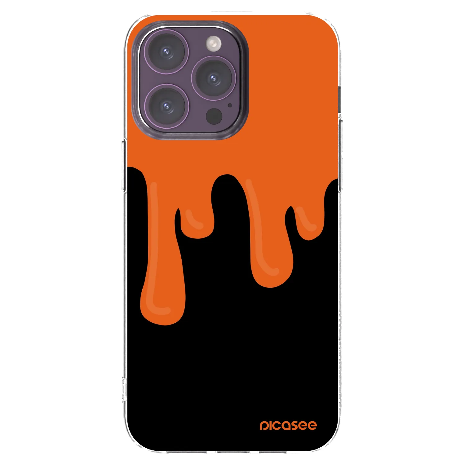Picasee silikónový prehľadný obal pre Apple iPhone 14 Pro Max - Orange spooky