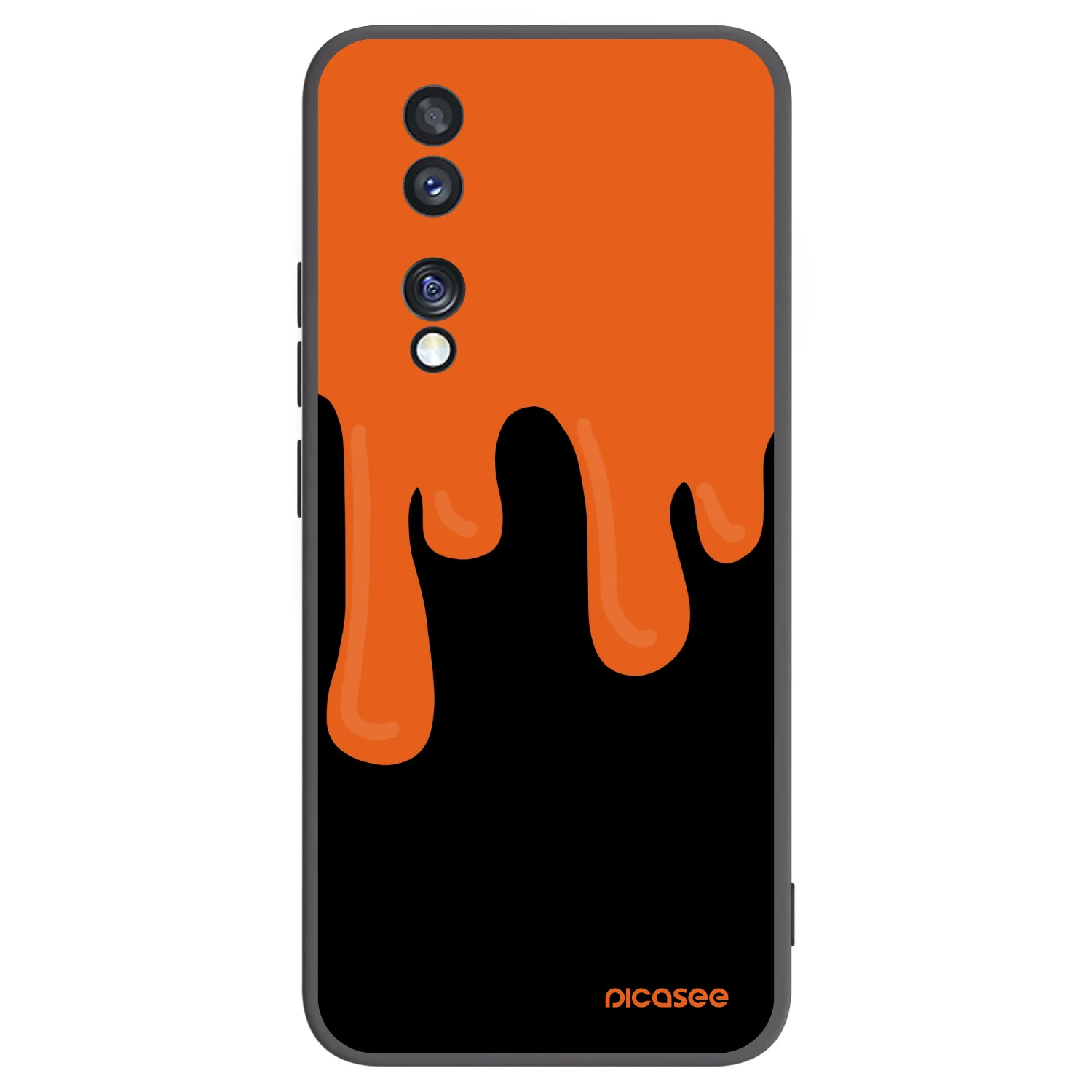 Picasee silikónový čierny obal pre Honor 70 - Orange spooky