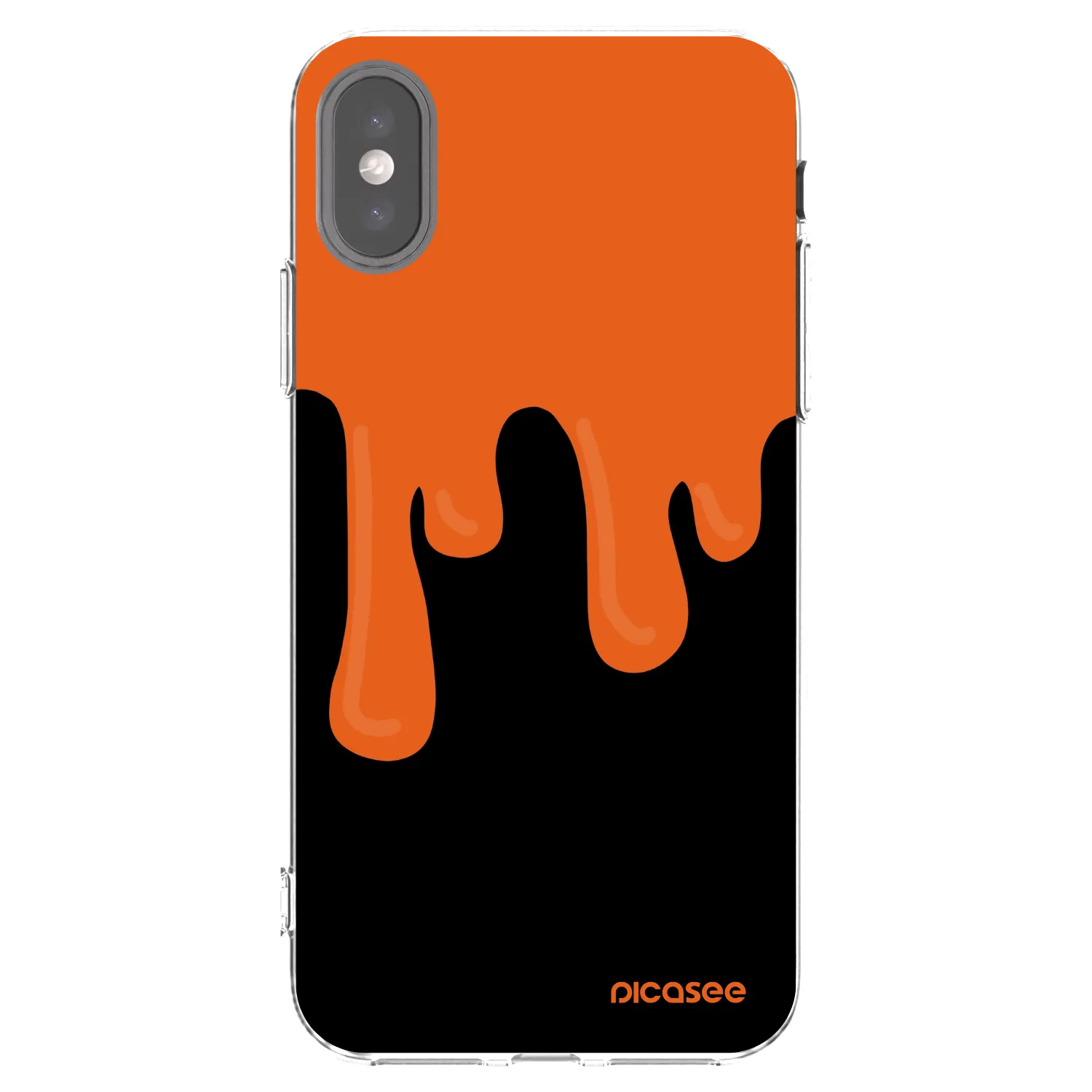Picasee silikónový prehľadný obal pre Apple iPhone X/XS - Orange spooky