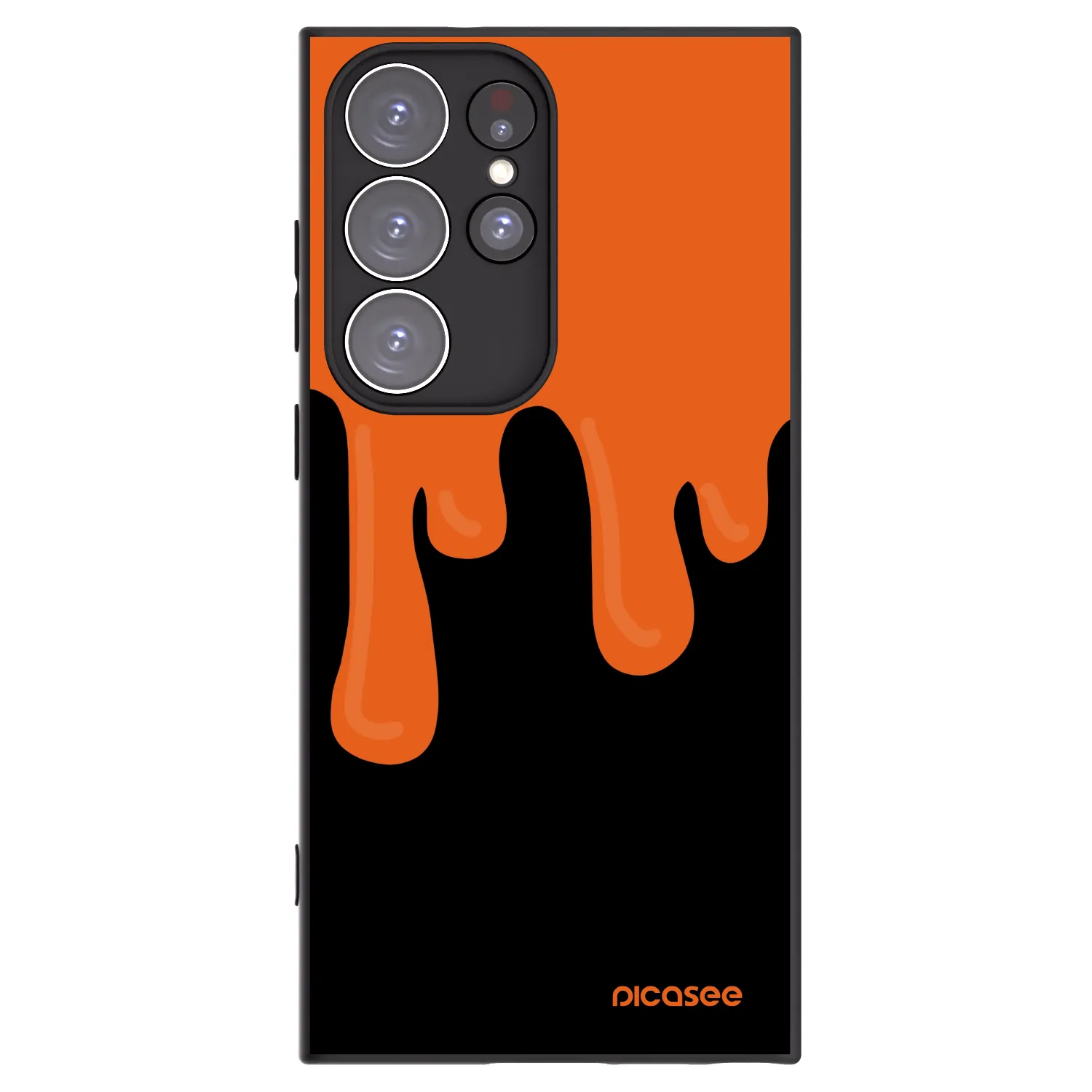 Picasee silikónový čierny obal pre Samsung Galaxy S23 Ultra 5G - Orange spooky