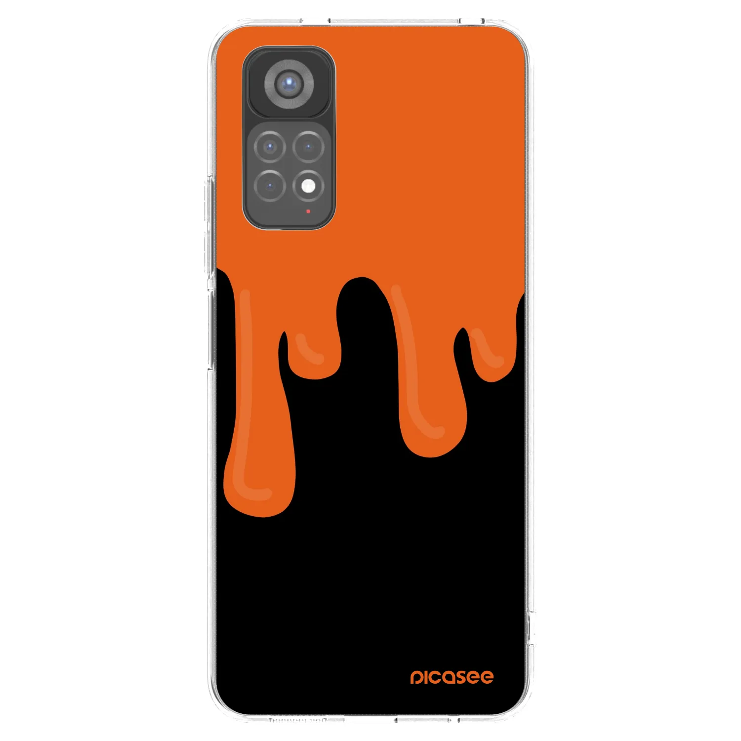 Picasee silikónový prehľadný obal pre Xiaomi Redmi Note 11S 5G - Orange spooky