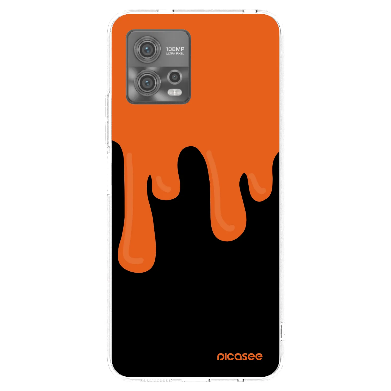 Picasee silikónový prehľadný obal pre Motorola Moto G72 - Orange spooky