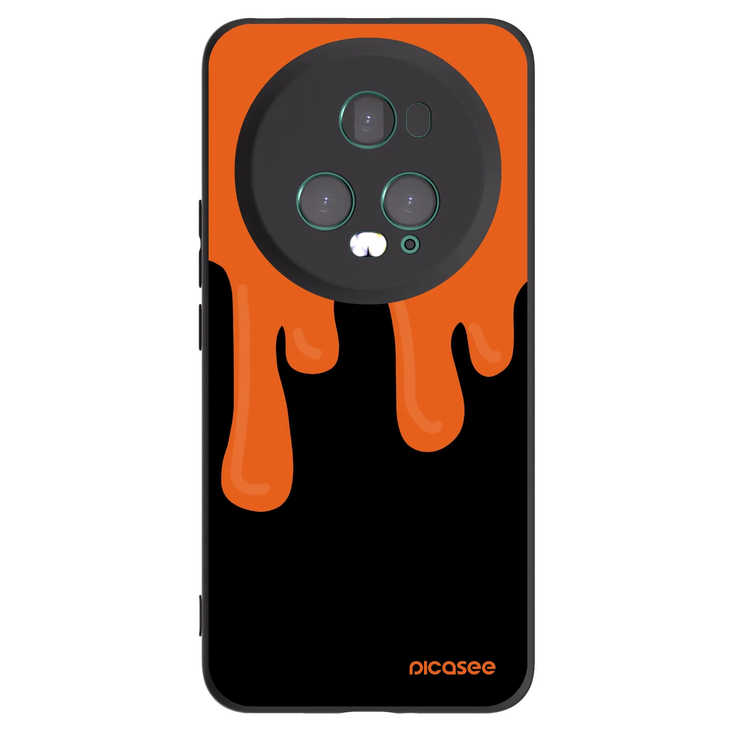 Picasee silikónový čierny obal pre Honor Magic5 Pro - Orange spooky