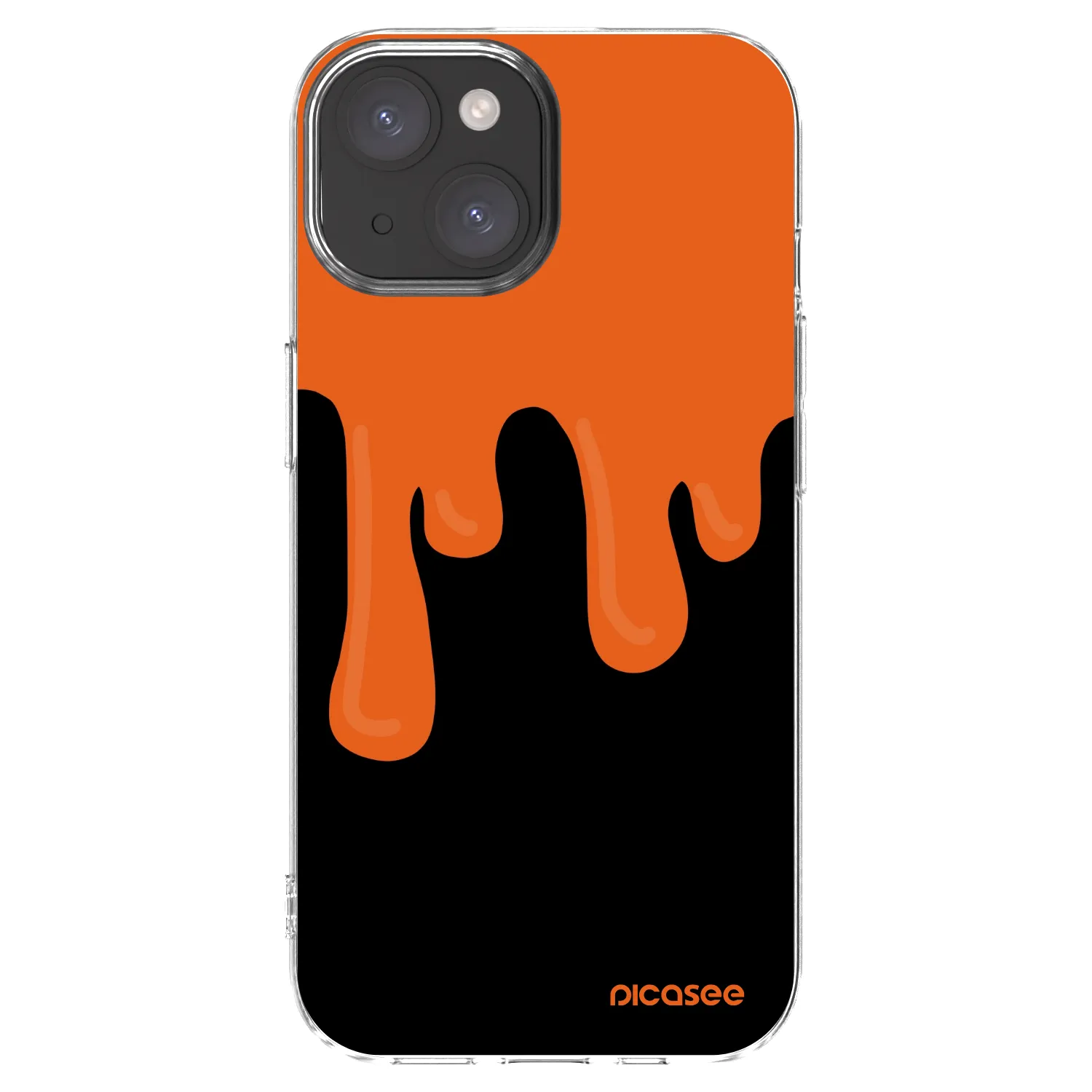 Picasee silikónový prehľadný obal pre Apple iPhone 15 - Orange spooky