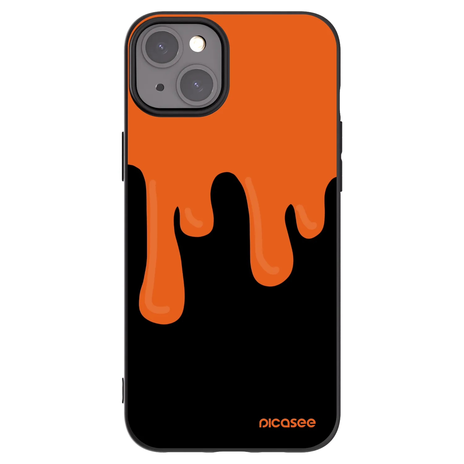 Picasee silikónový čierny obal pre Apple iPhone 15 Plus - Orange spooky