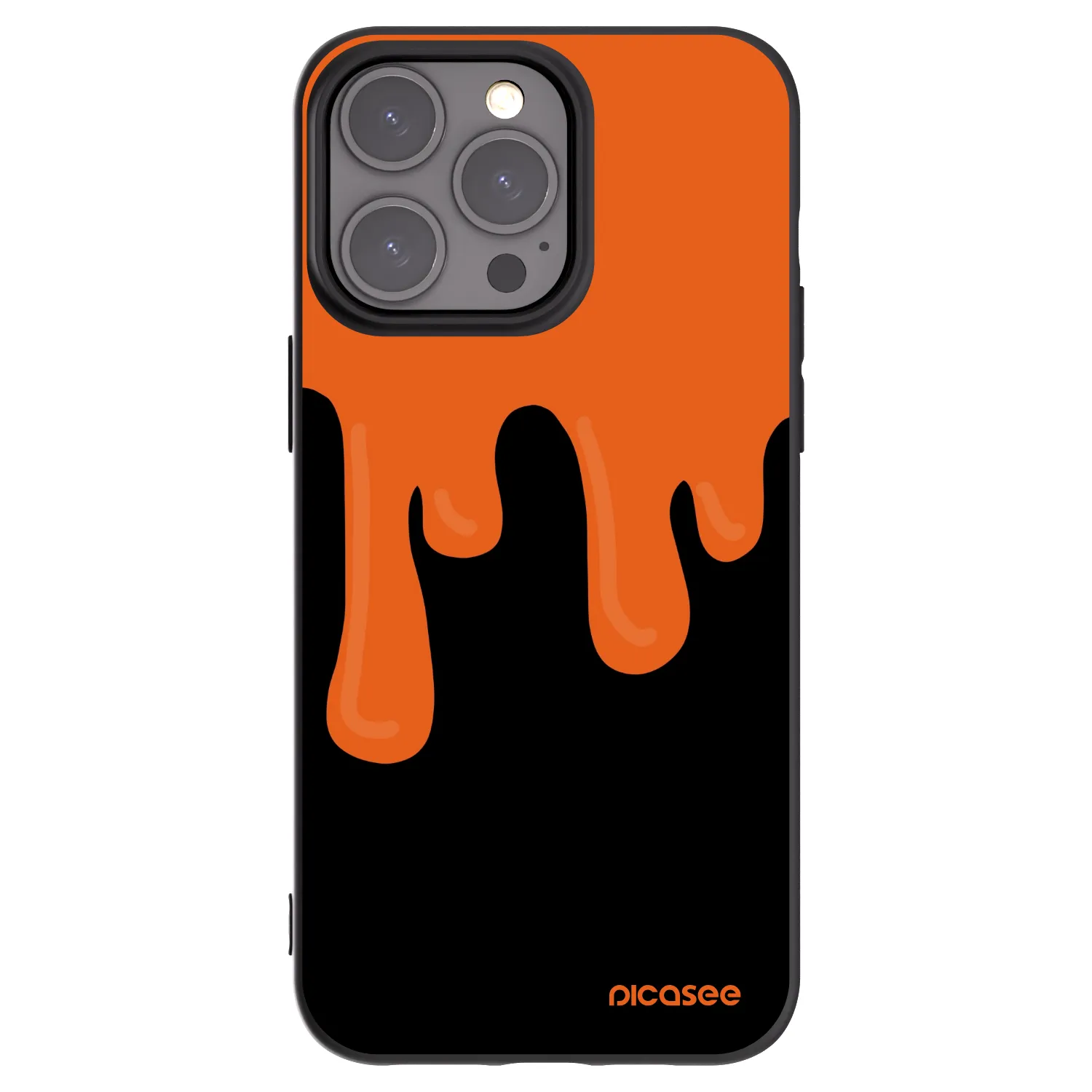 Picasee silikónový čierny obal pre Apple iPhone 15 Pro Max - Orange spooky