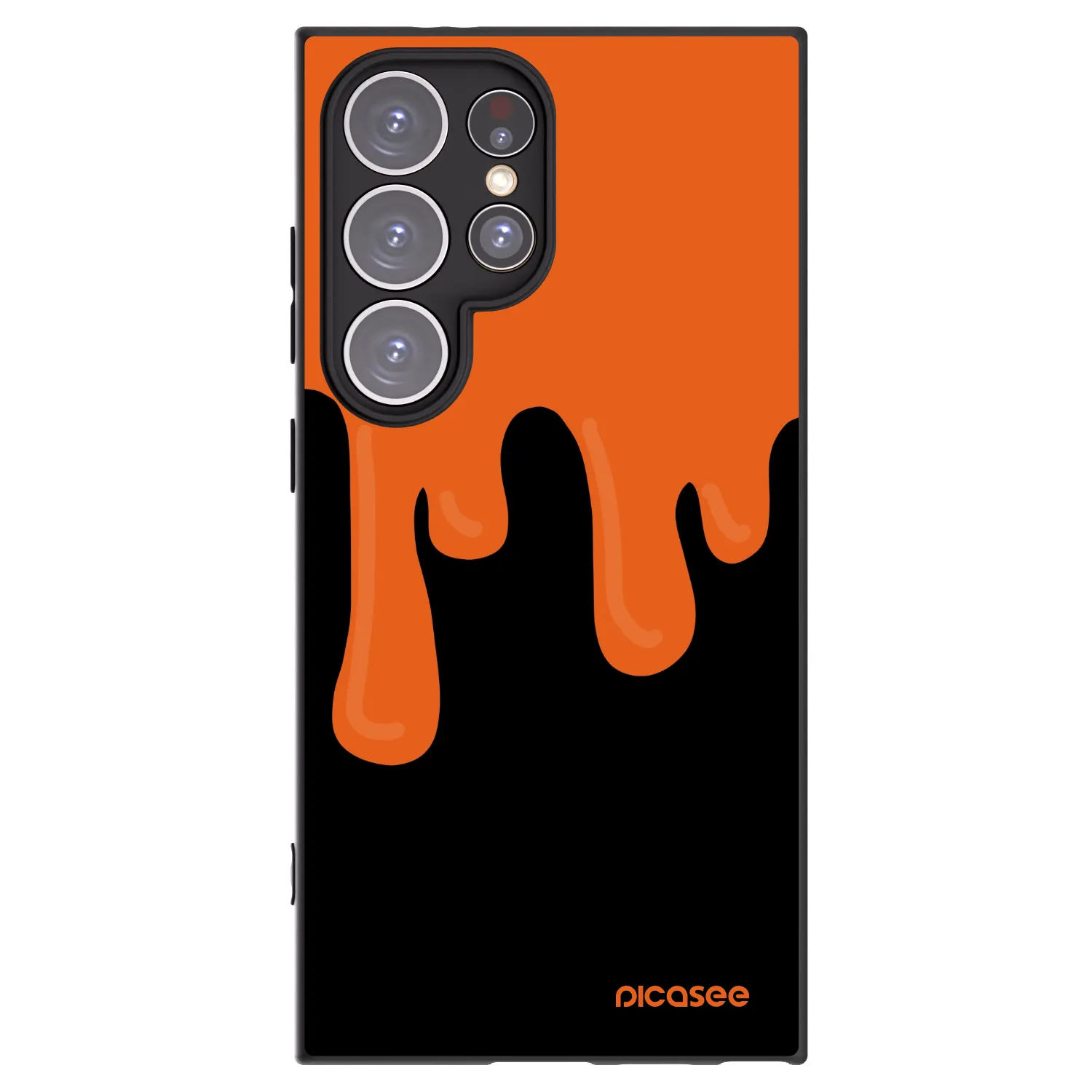 Picasee silikónový čierny obal pre Samsung Galaxy S24 Ultra S928B 5G - Orange spooky