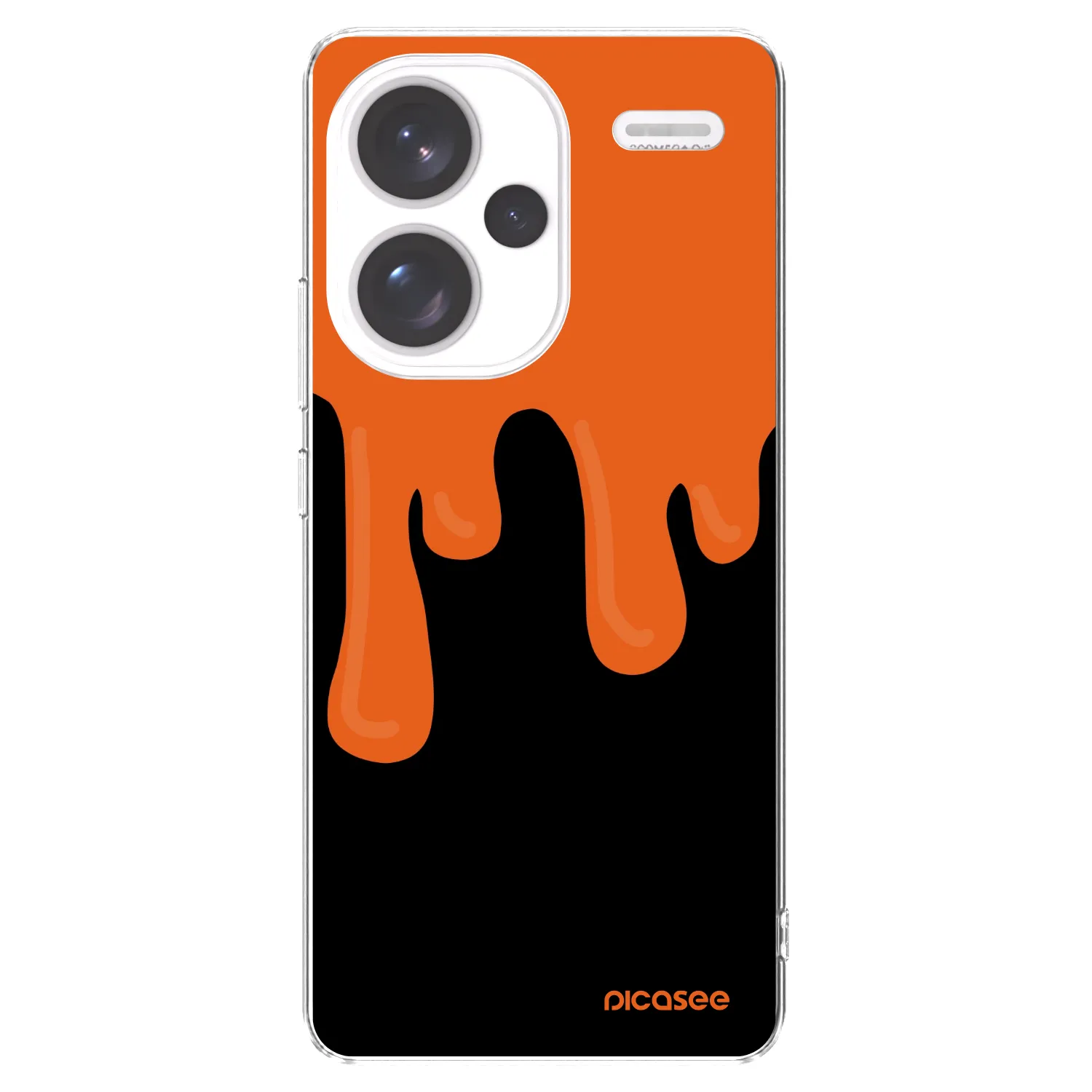 Picasee silikónový prehľadný obal pre Xiaomi Redmi Note 13 Pro+ 5G - Orange spooky
