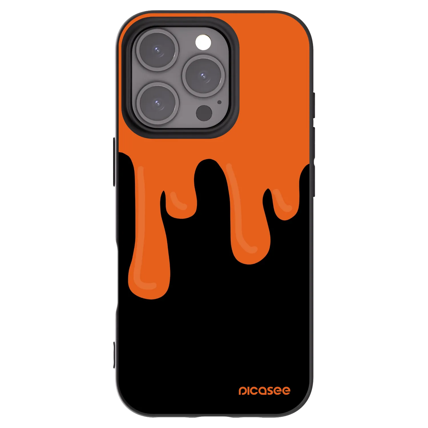 Picasee silikónový čierny obal pre Apple iPhone 16 Pro - Orange spooky
