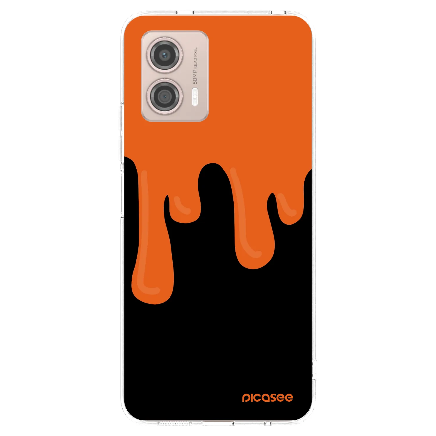 Picasee silikónový prehľadný obal pre Motorola Moto G53 5G - Orange spooky
