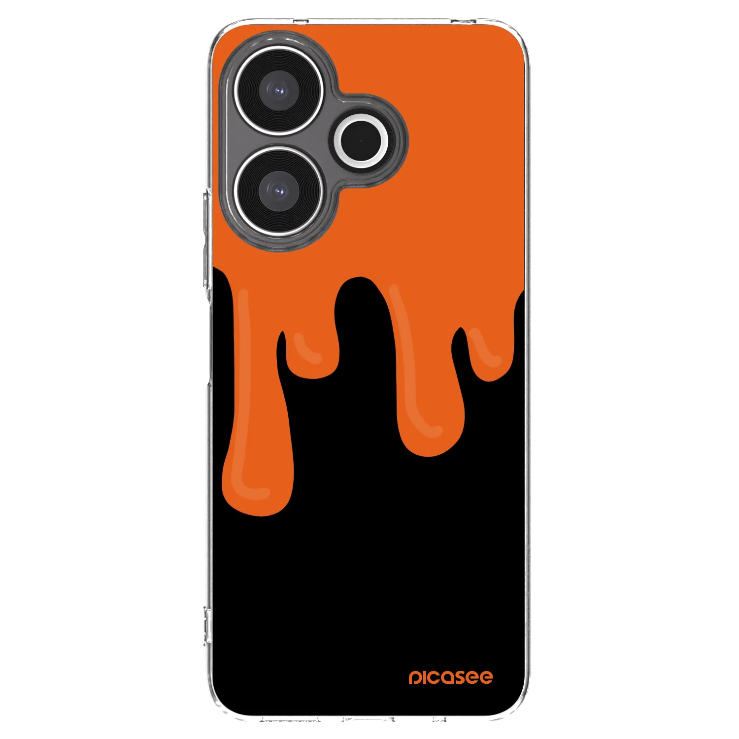 Picasee silikónový prehľadný obal pre Xiaomi Redmi 13 4G - Orange spooky