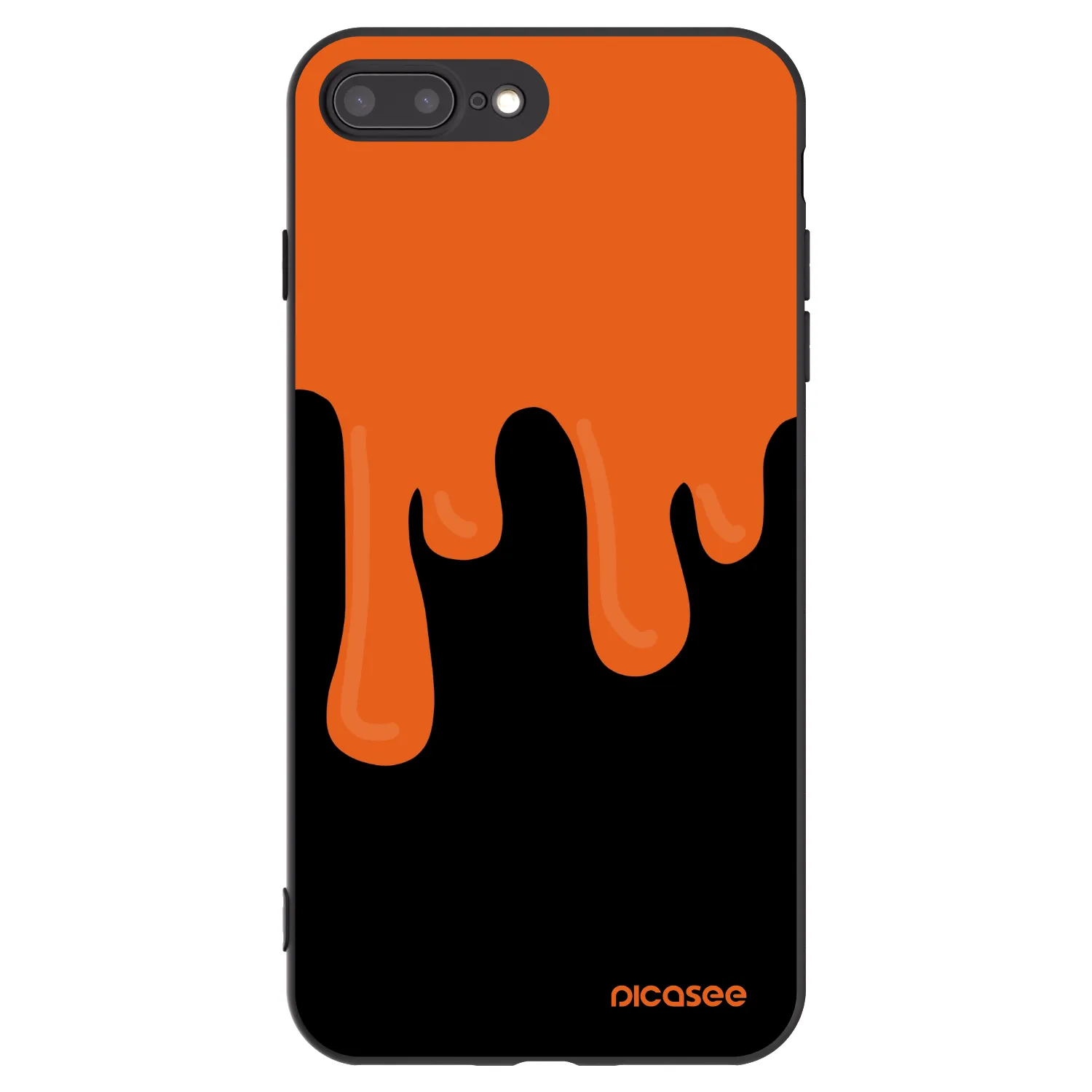 Picasee silikónový čierny obal pre Apple iPhone 8 Plus - Orange spooky