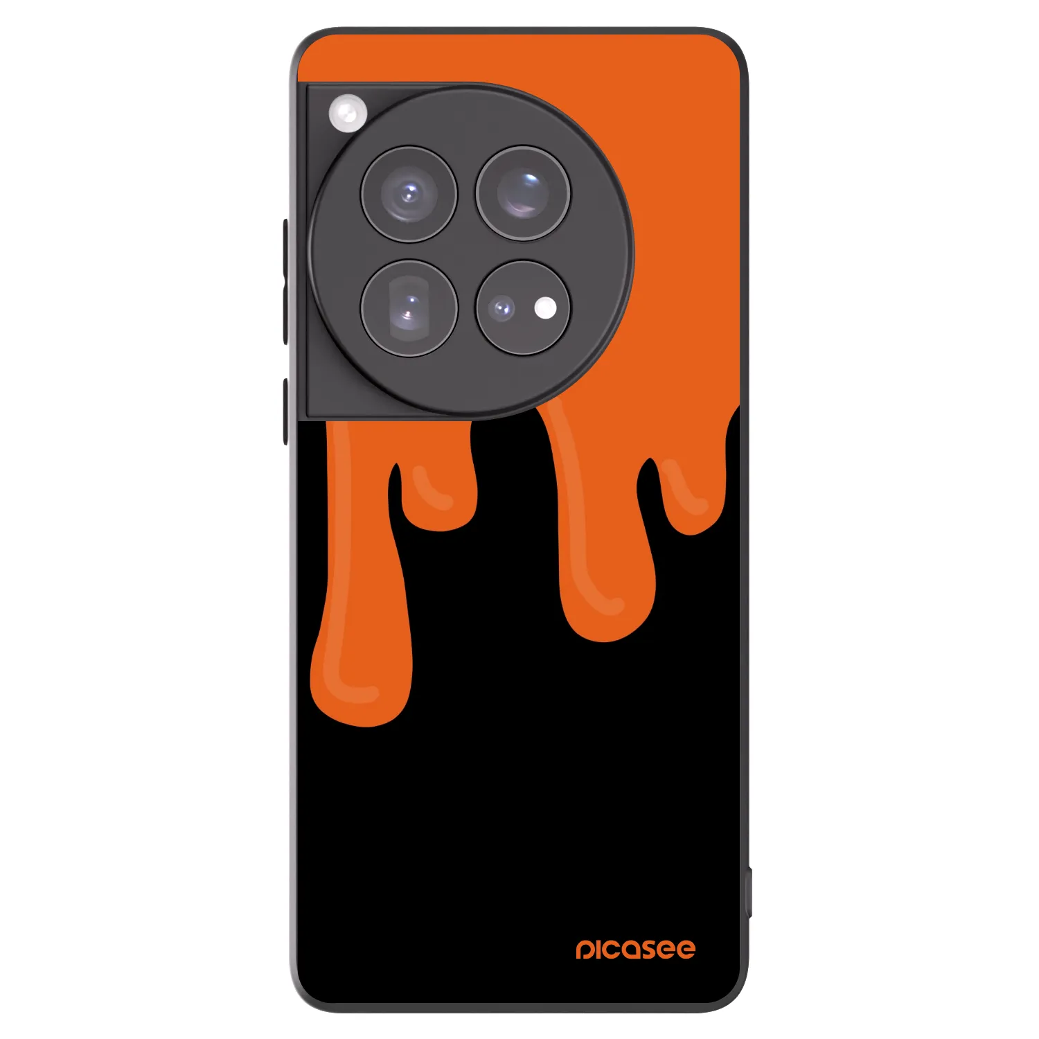 Picasee silikónový čierny obal pre OnePlus 12 5G - Orange spooky