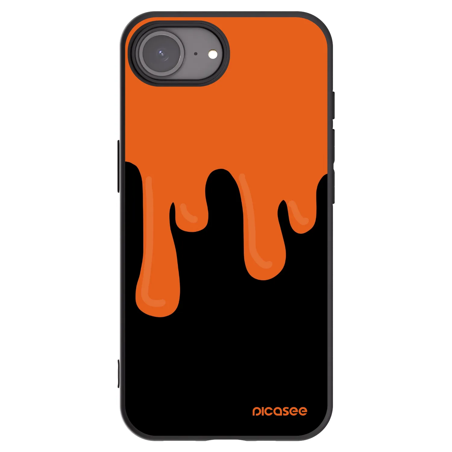 Picasee silikónový čierny obal pre Apple iPhone 16e - Orange spooky