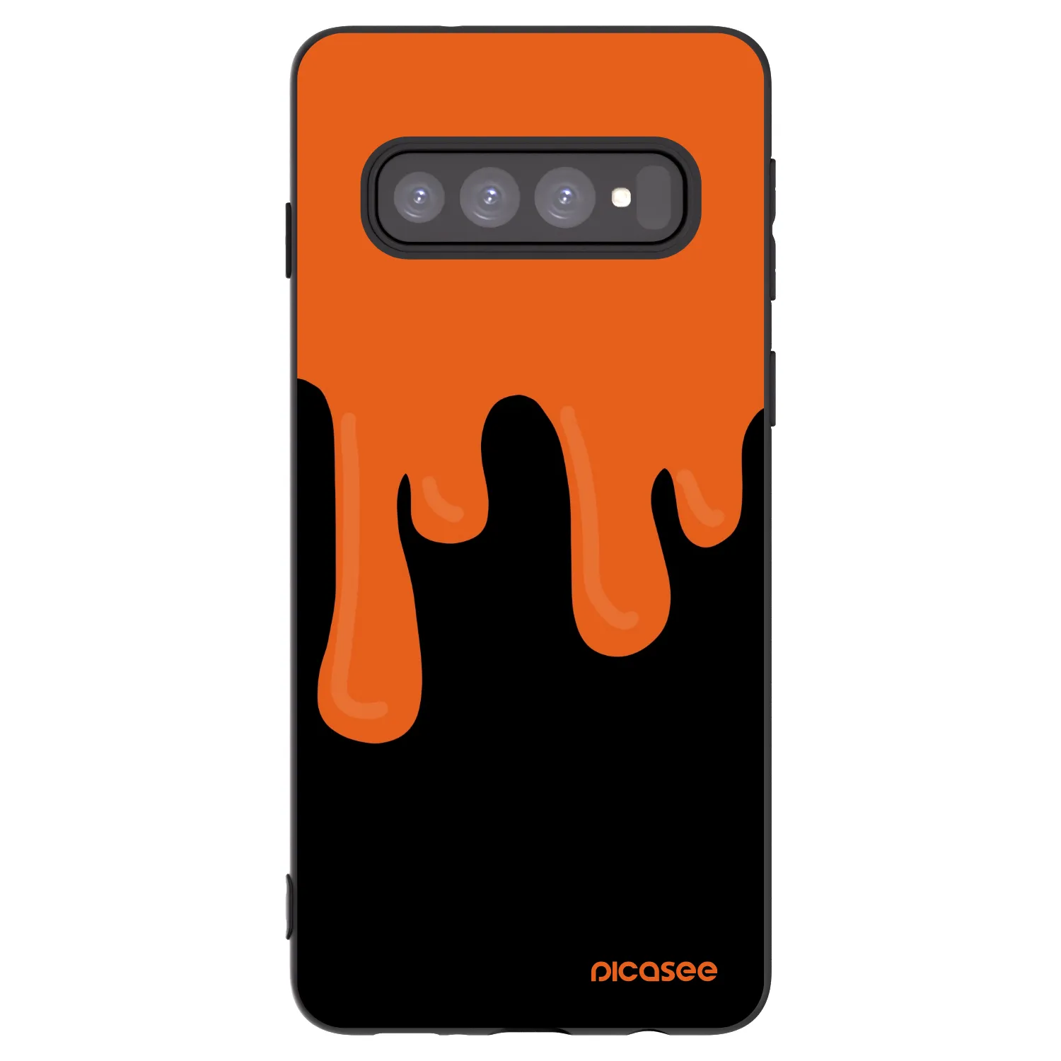 Picasee silikónový čierny obal pre Samsung Galaxy S10 G973 - Orange spooky
