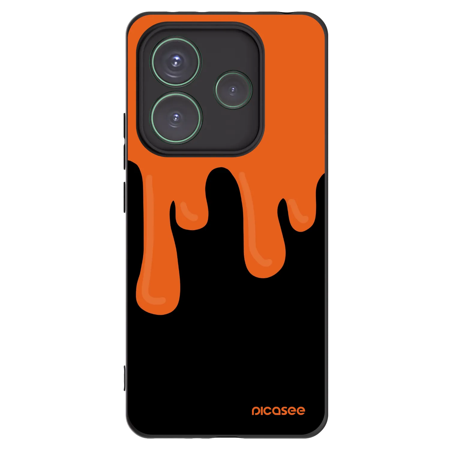 Picasee silikónový čierny obal pre Xiaomi Redmi Note 14 5G - Orange spooky