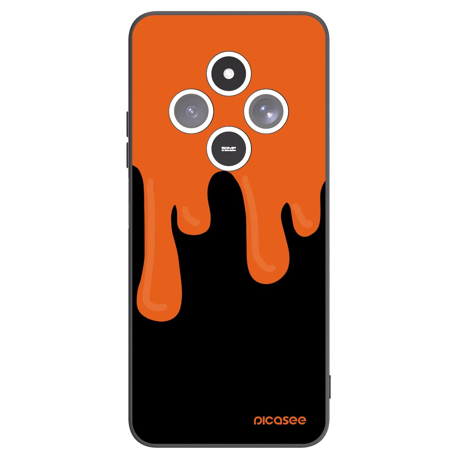 Picasee silikónový čierny obal pre Xiaomi Redmi 14C - Orange spooky