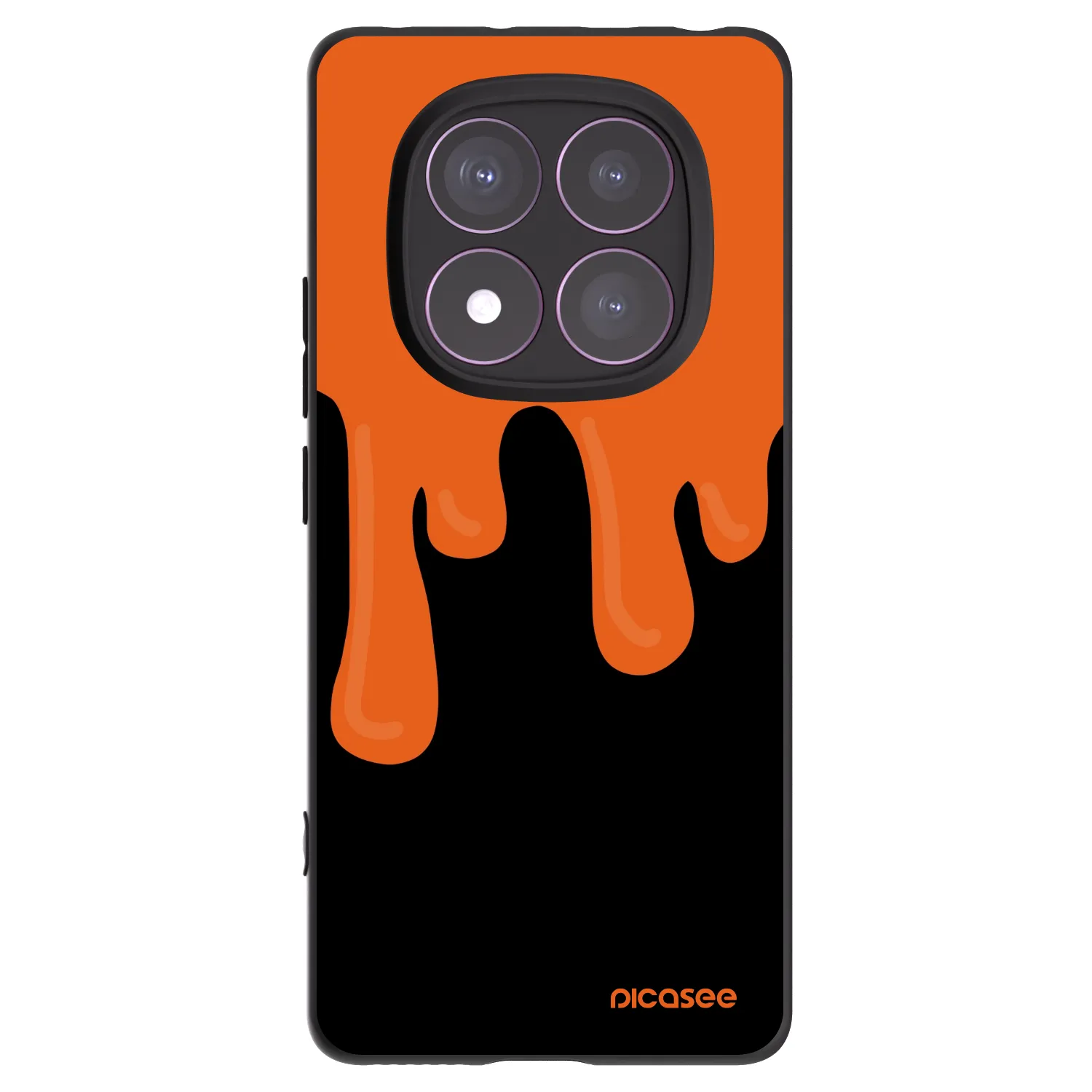 Picasee silikónový čierny obal pre Xiaomi Redmi Note 14 Pro 4G - Orange spooky