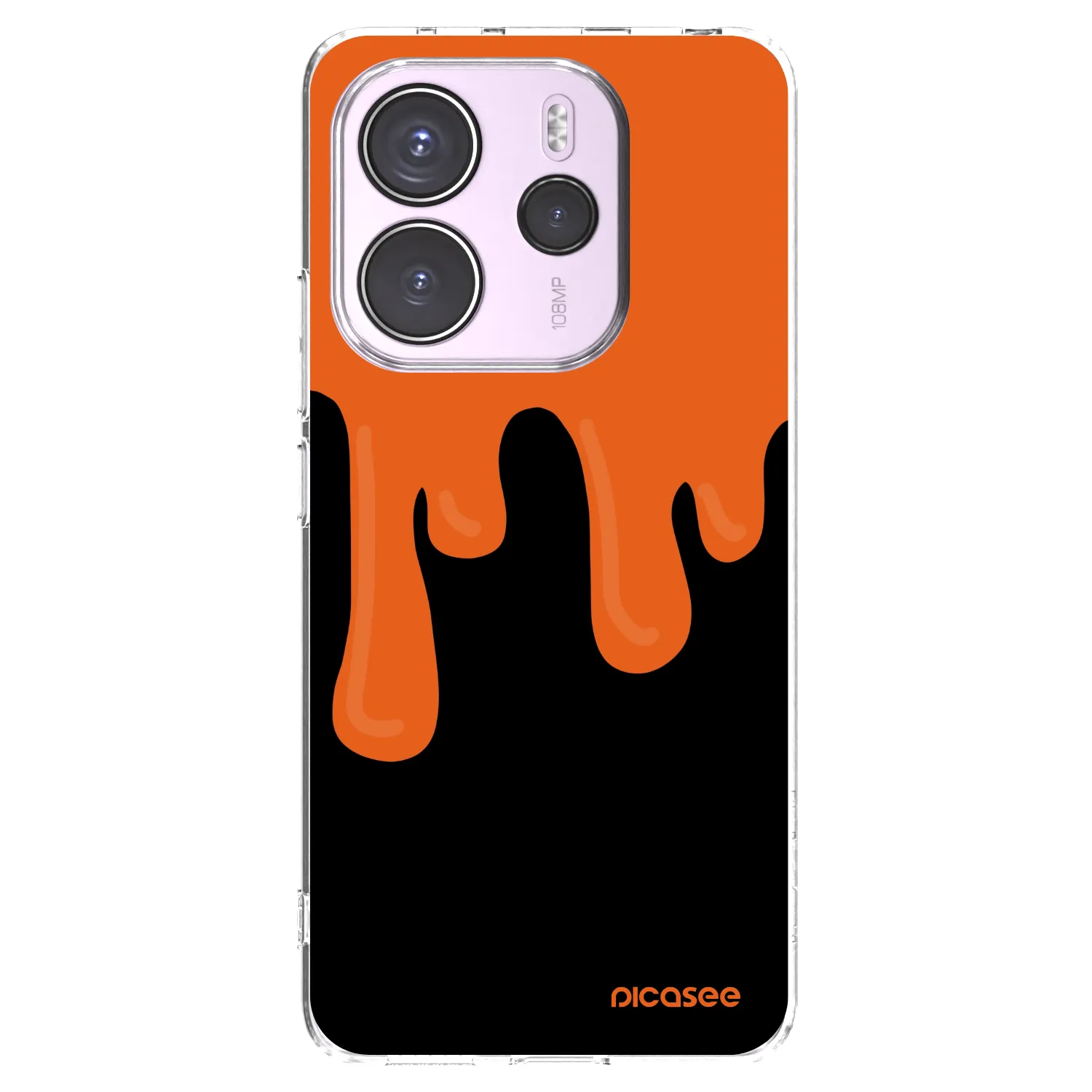 Picasee silikónový prehľadný obal pre Xiaomi Redmi Note 14 4G - Orange spooky