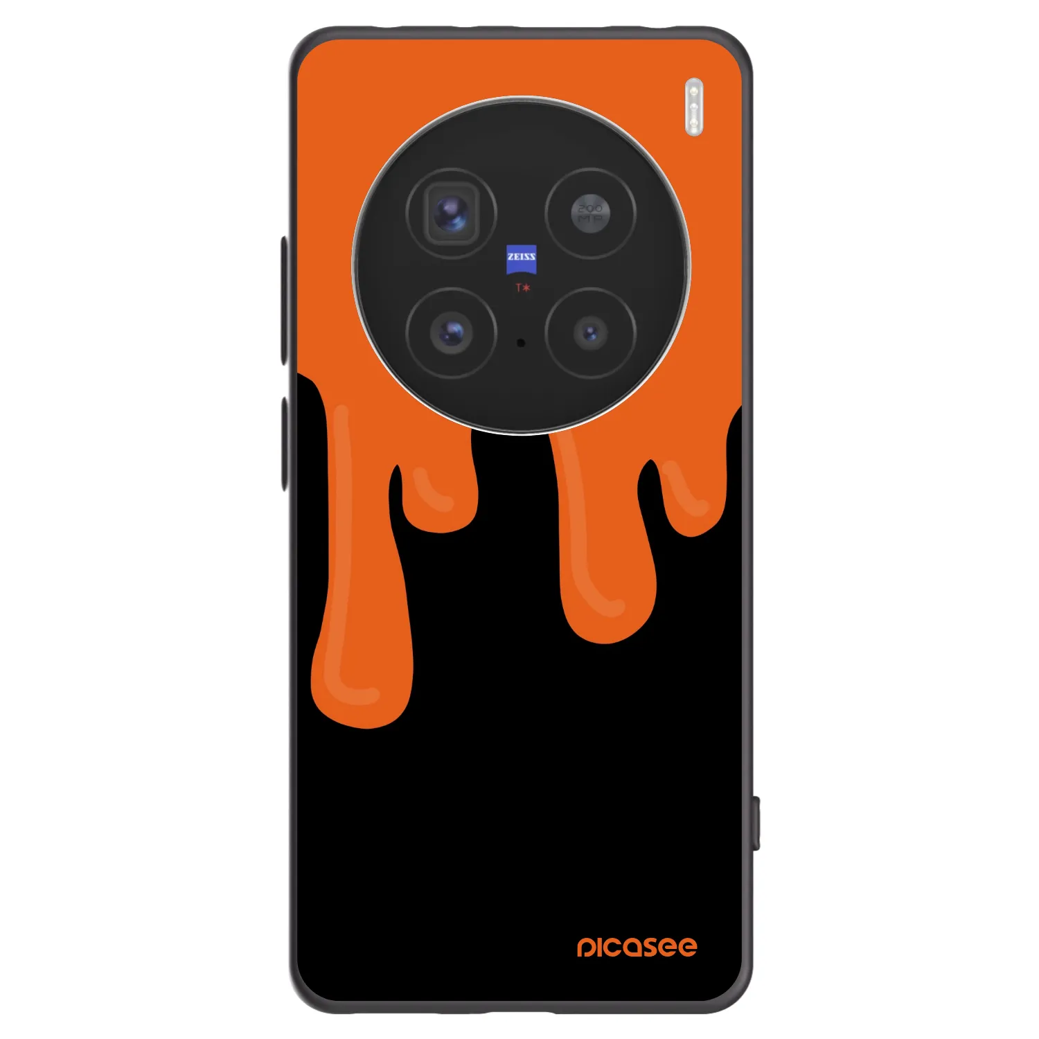 Picasee silikónový čierny obal pre Vivo X200 Pro - Orange spooky