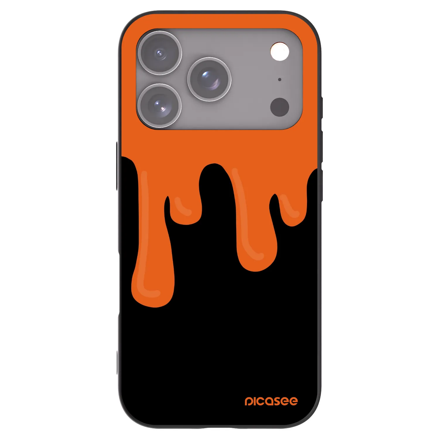 Picasee silikónový čierny obal pre Apple iPhone 17 Pro - Orange spooky