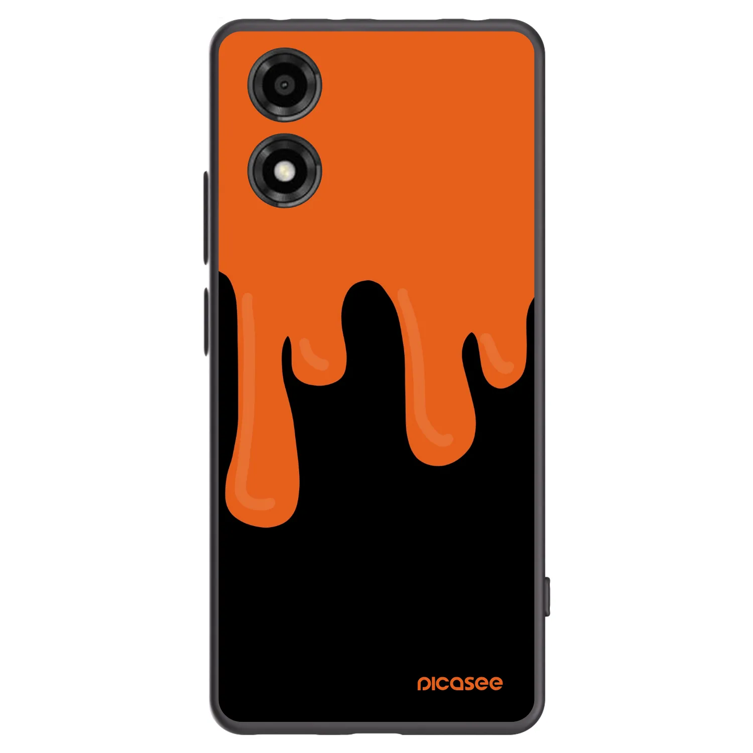 Picasee silikónový čierny obal pre Motorola Moto E14 - Orange spooky