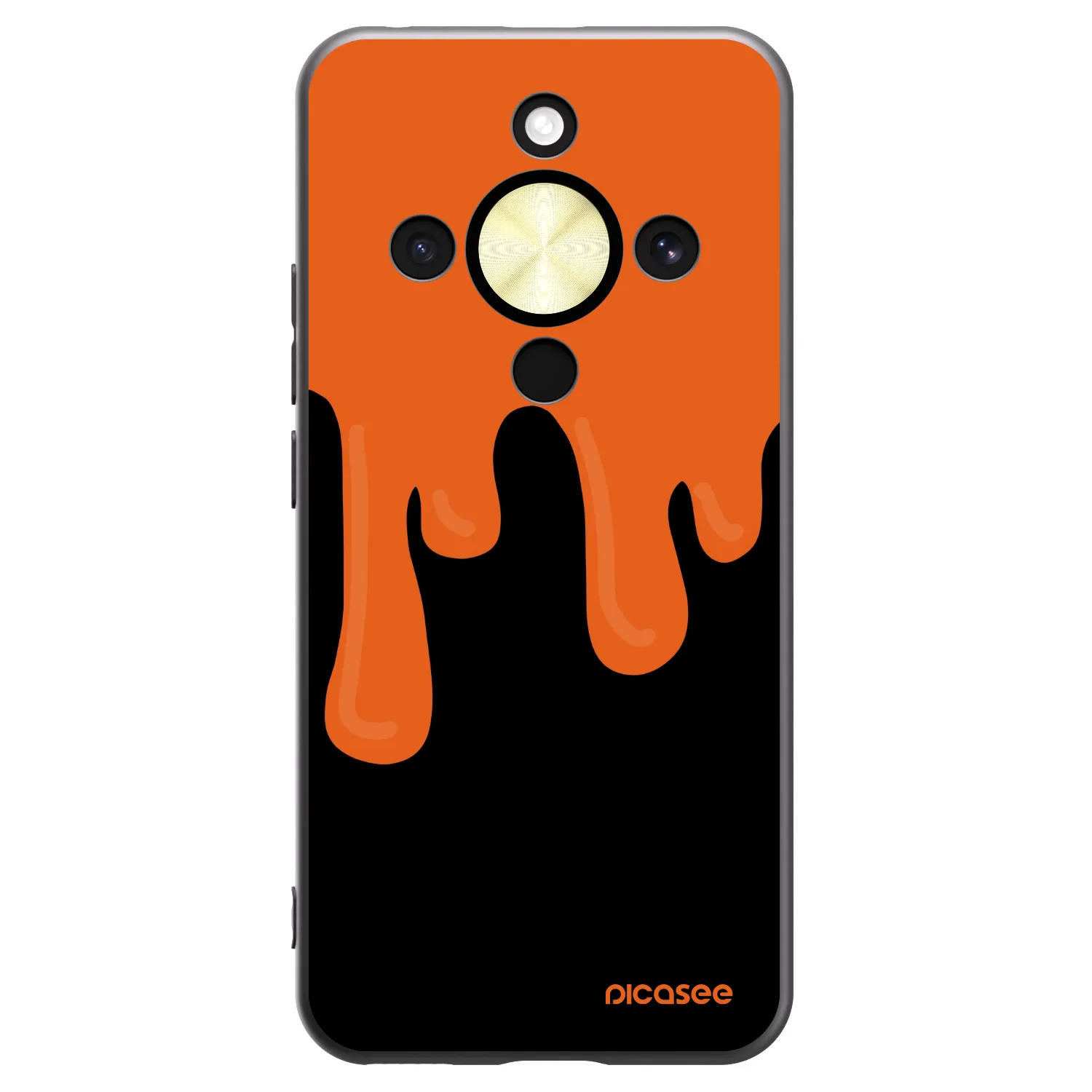 Picasee silikónový čierny obal pre Honor Magic8 Lite 5G - Orange spooky