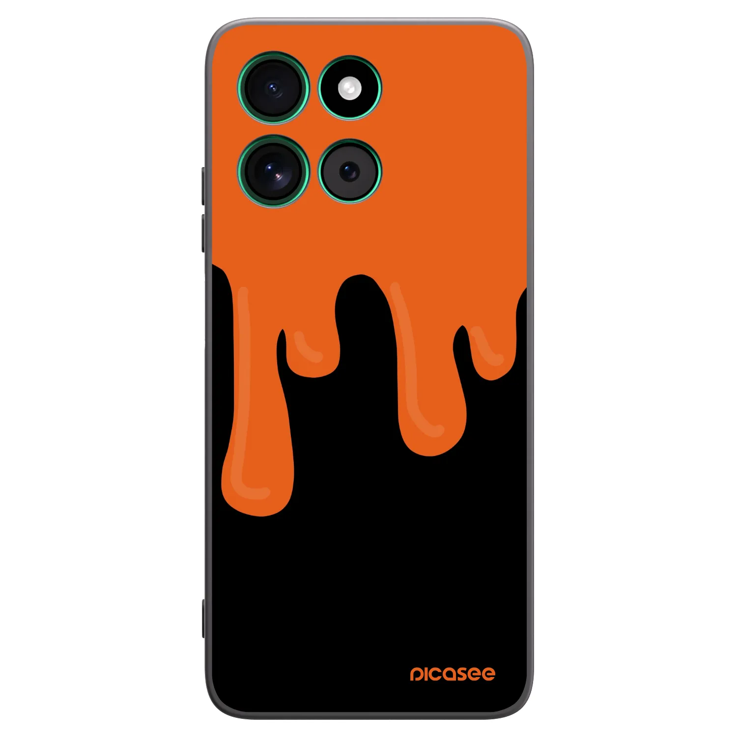 Picasee silikónový čierny obal pre Motorola Moto G57 Power - Orange spooky