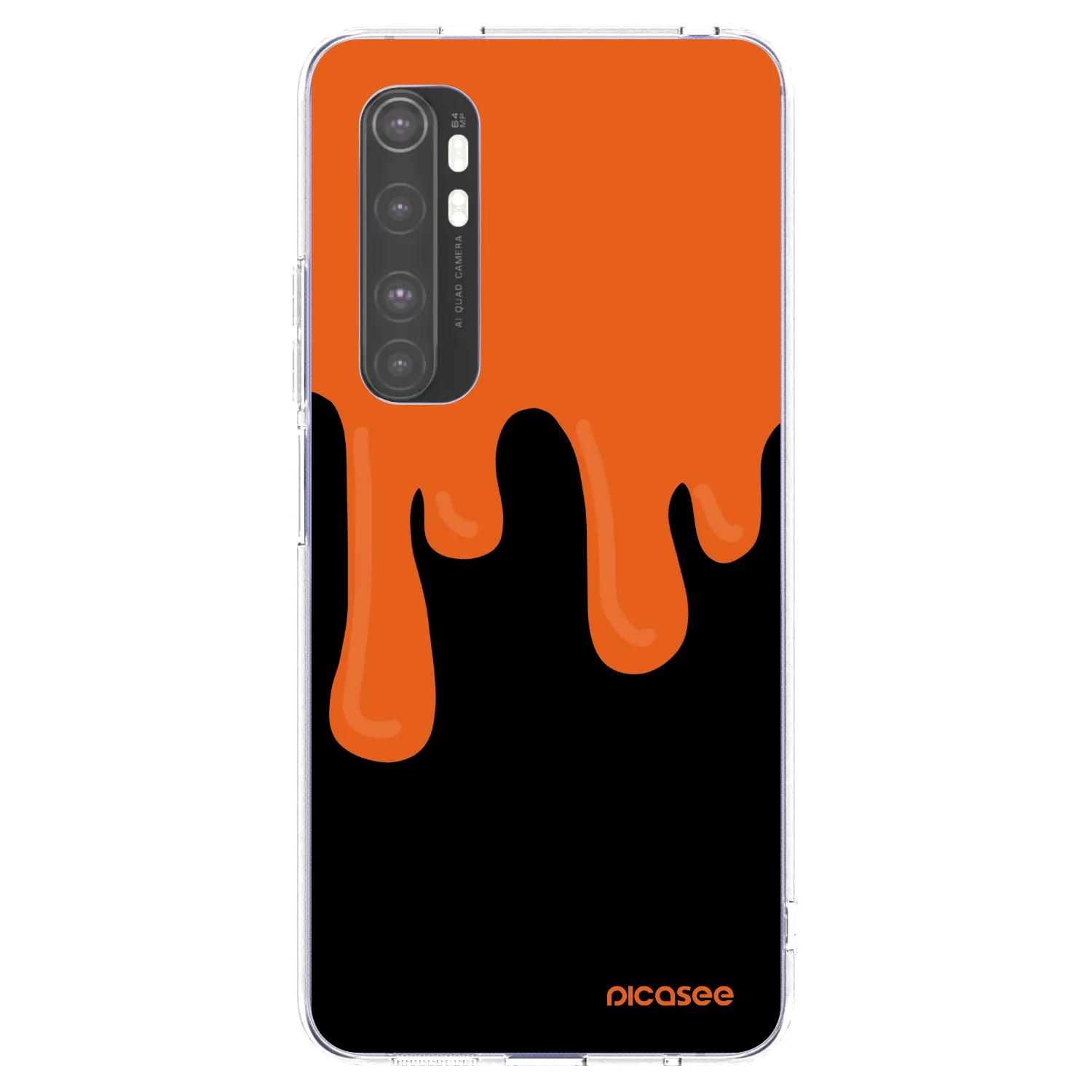 Picasee silikónový prehľadný obal pre Xiaomi Mi Note 10 Lite - Orange spooky