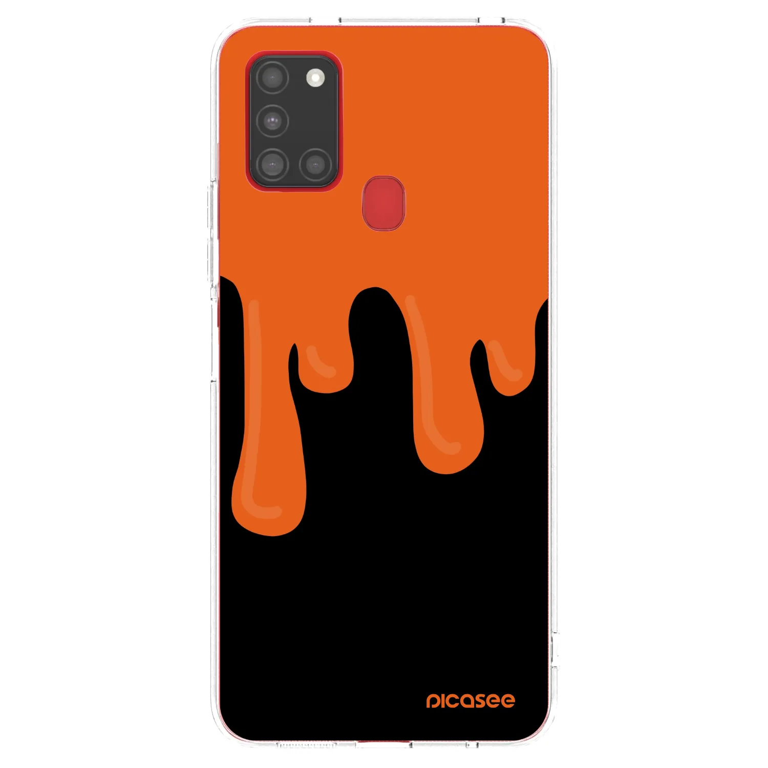 Picasee silikónový prehľadný obal pre Samsung Galaxy A21s - Orange spooky