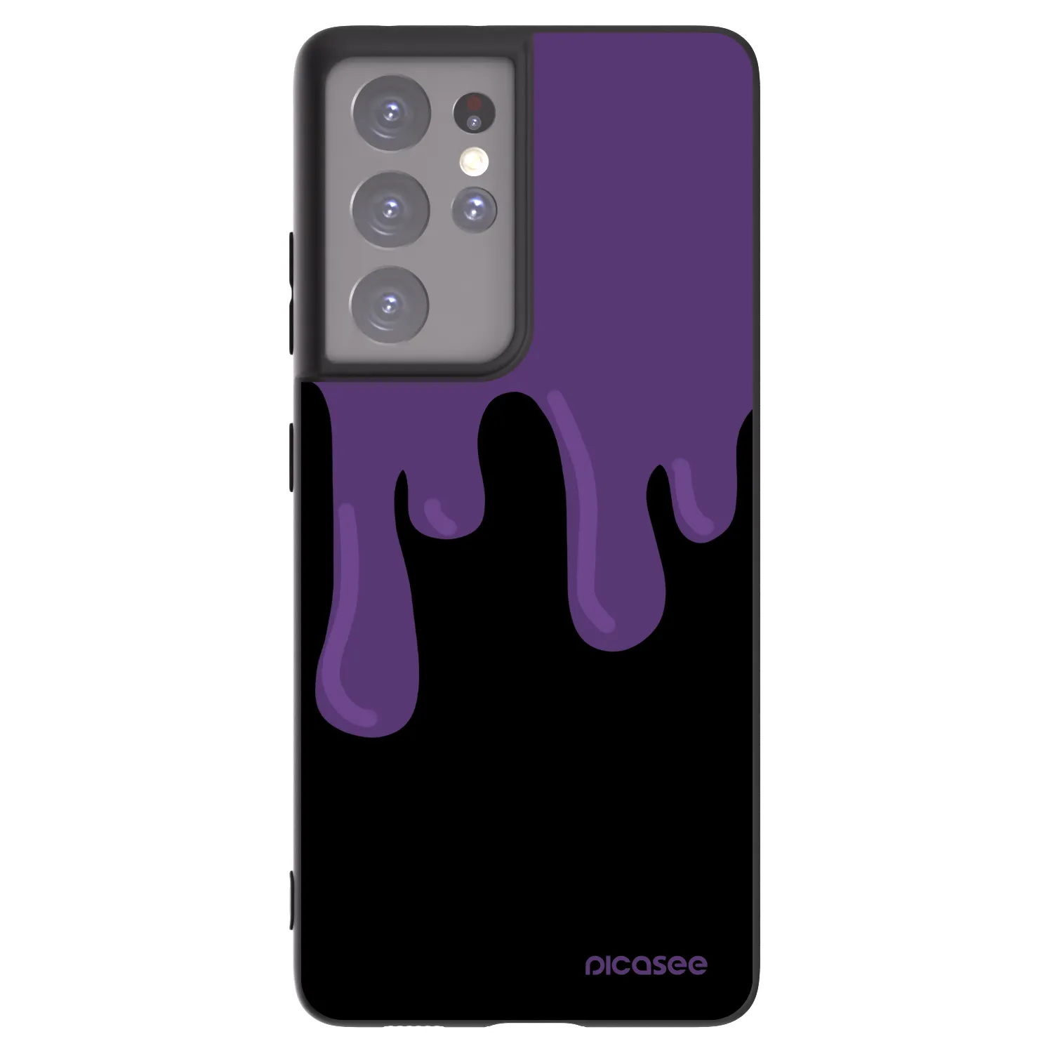 Picasee silikónový čierny obal pre Samsung Galaxy S21 Ultra 5G G998B - Purple spooky