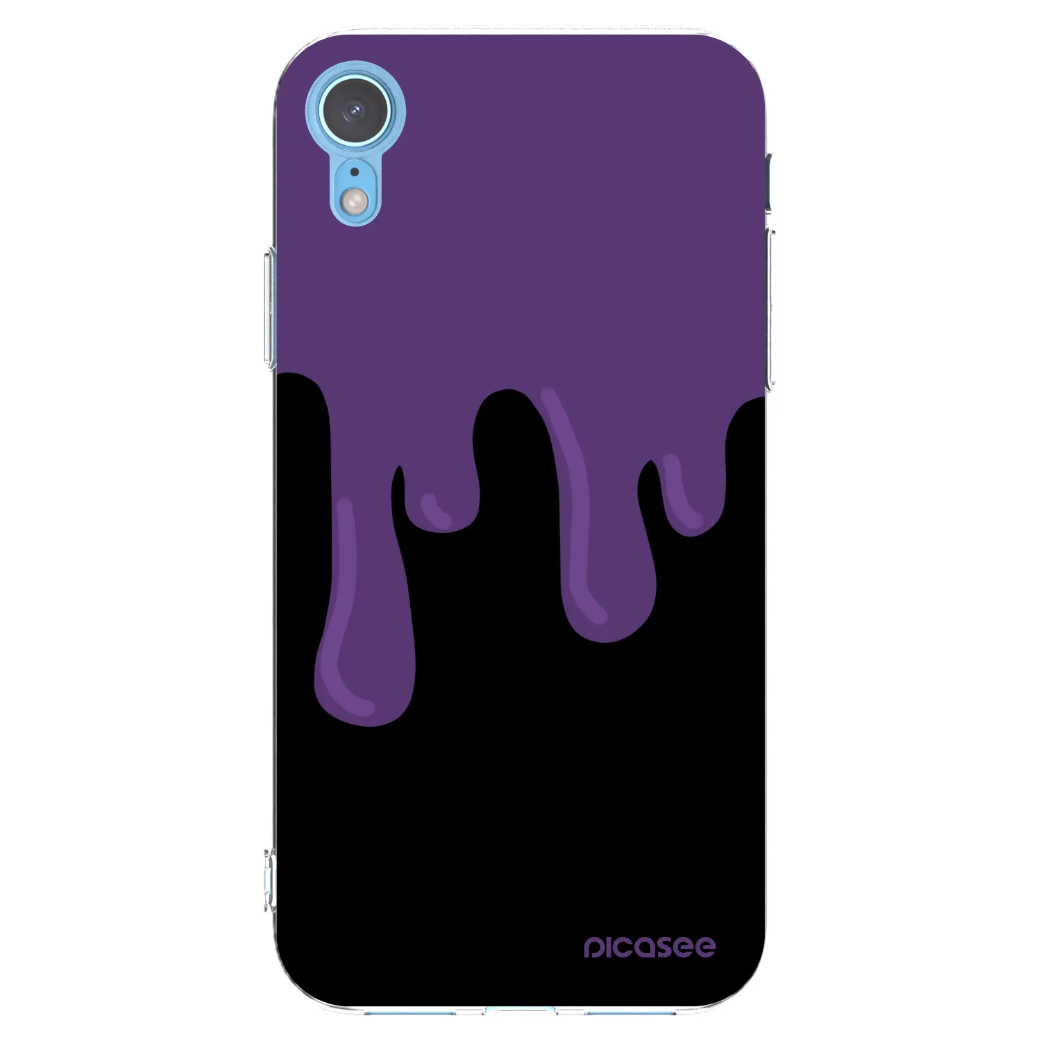 Picasee silikónový prehľadný obal pre Apple iPhone XR - Purple spooky