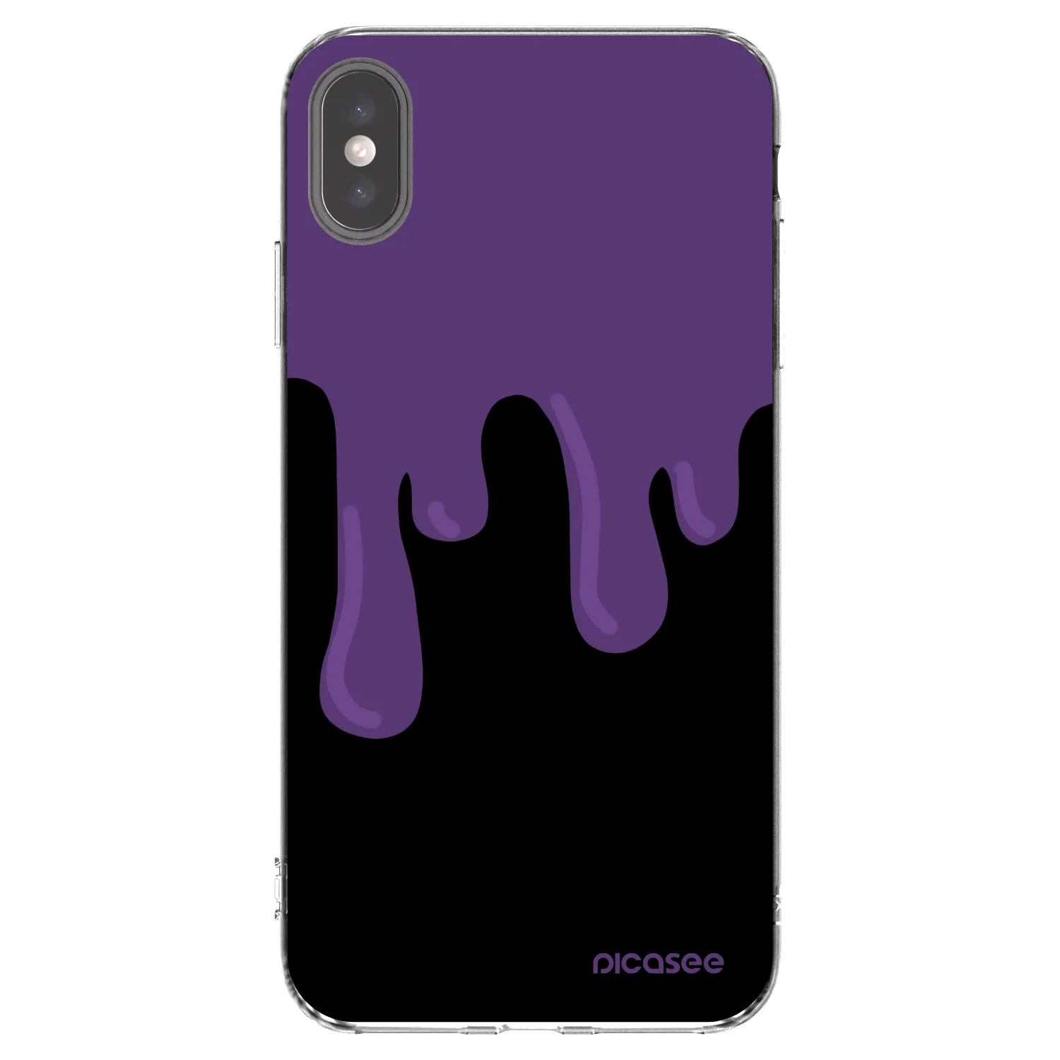 Picasee silikónový prehľadný obal pre Apple iPhone XS Max - Purple spooky