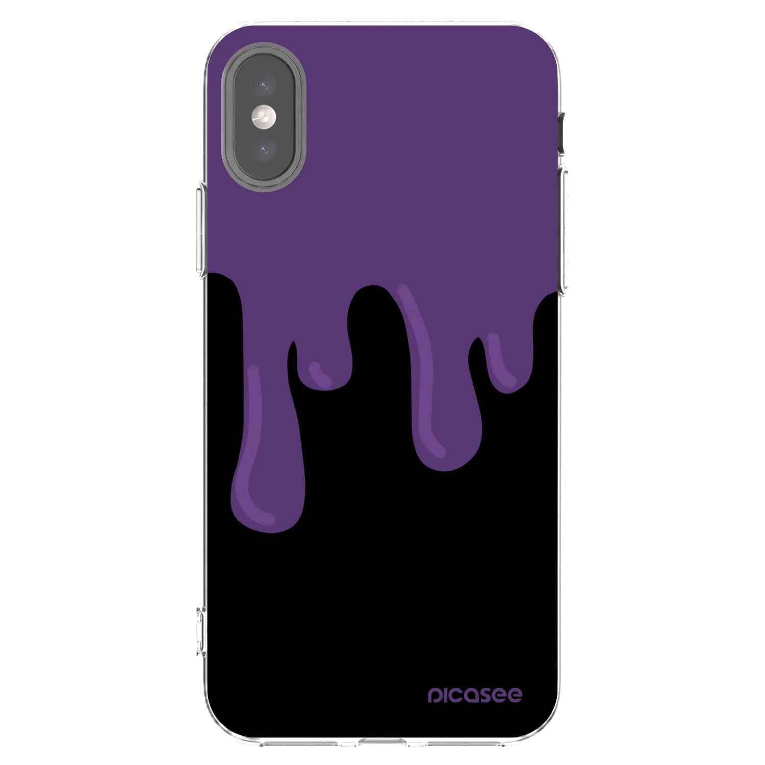 Picasee silikónový prehľadný obal pre Apple iPhone X/XS - Purple spooky