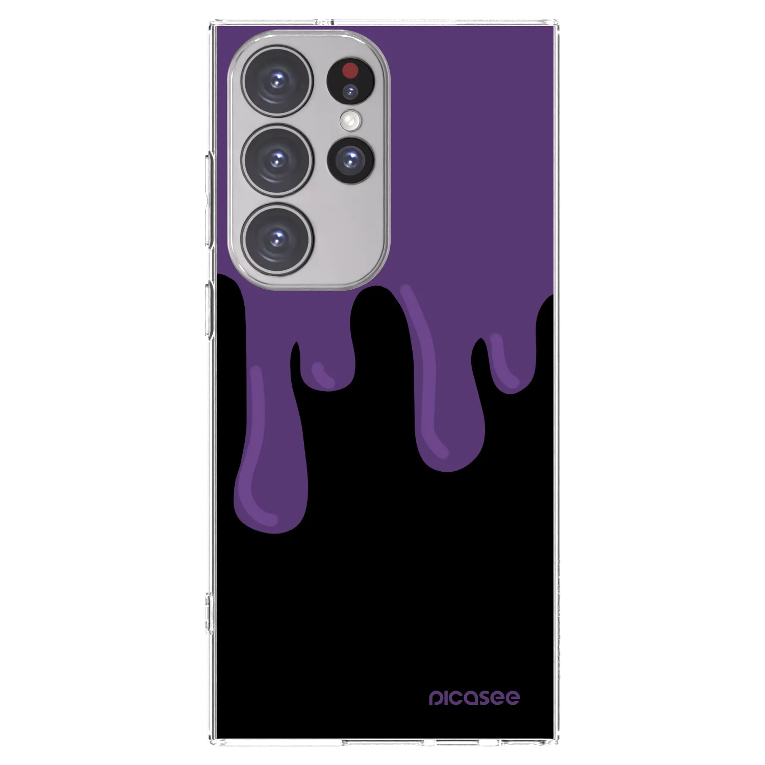 Picasee silikónový prehľadný obal pre Samsung Galaxy S23 Ultra 5G - Purple spooky