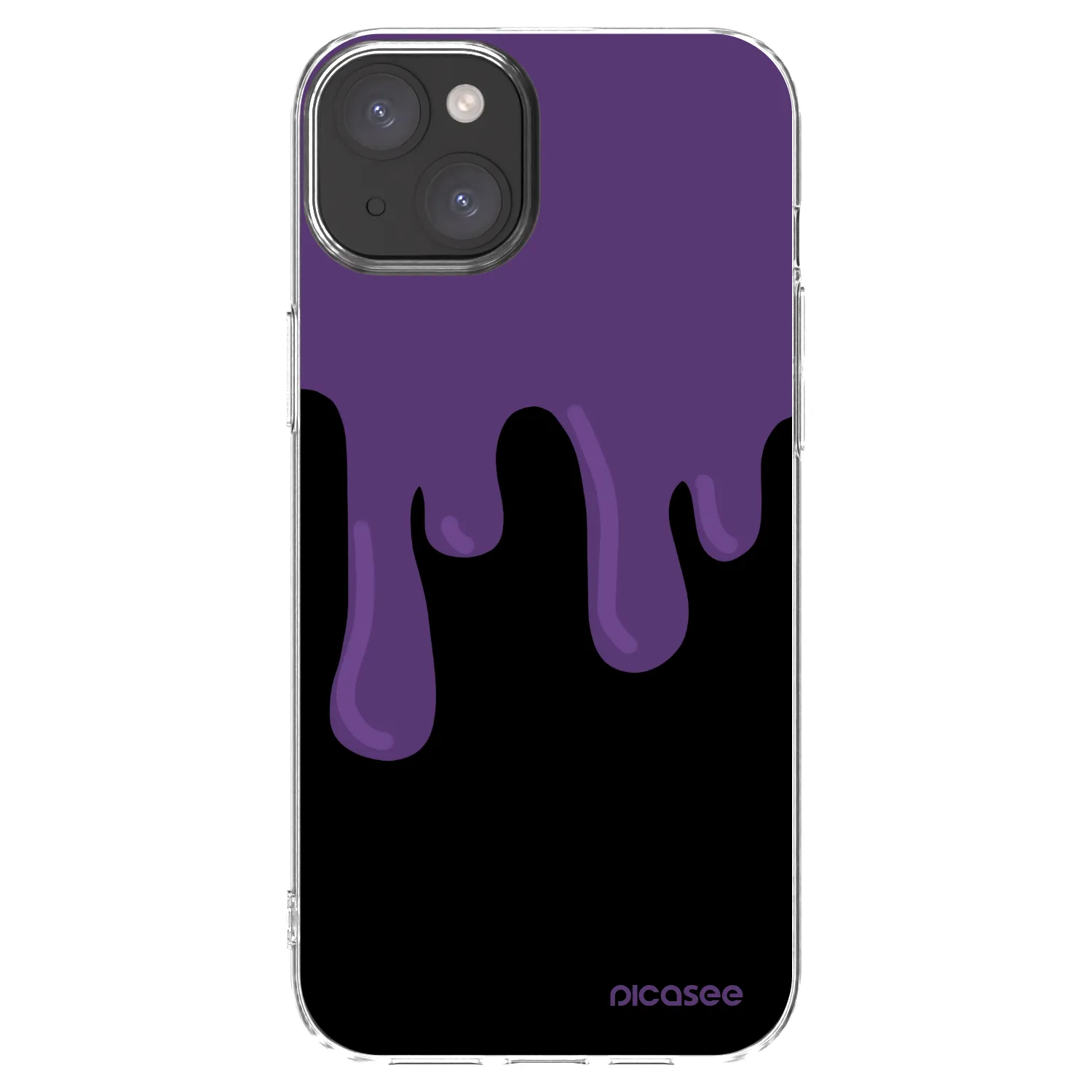 Picasee silikónový prehľadný obal pre Apple iPhone 15 Plus - Purple spooky