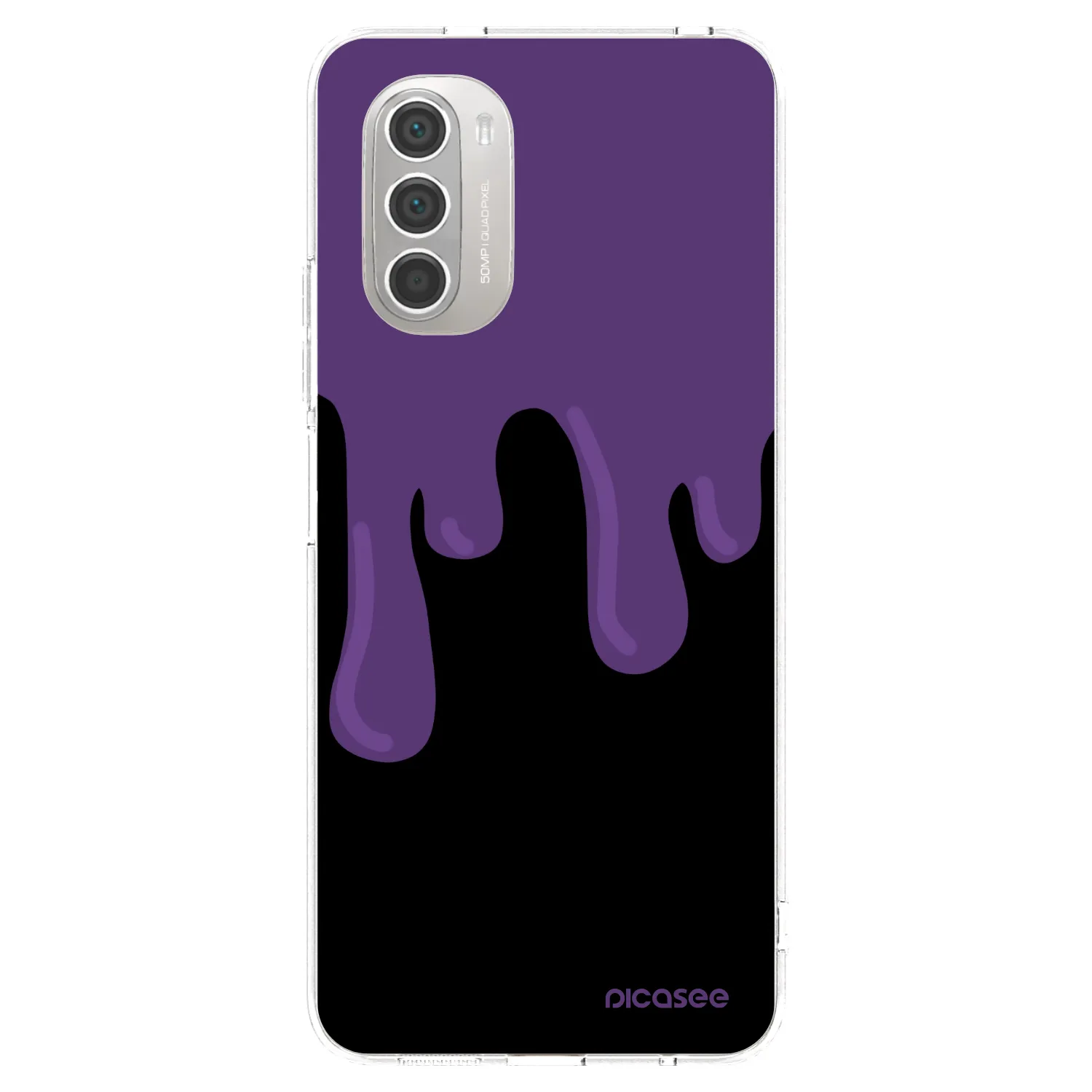 Picasee silikónový prehľadný obal pre Motorola Moto G51 - Purple spooky